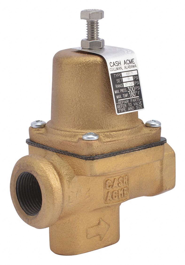 RÉGUL PRES EAU EB75,0 À 20 LB/PO2,TEMP MAX 180  ° F,ENTRÉE/SORTIE/MNMTR TLE 3/4 PO,FER