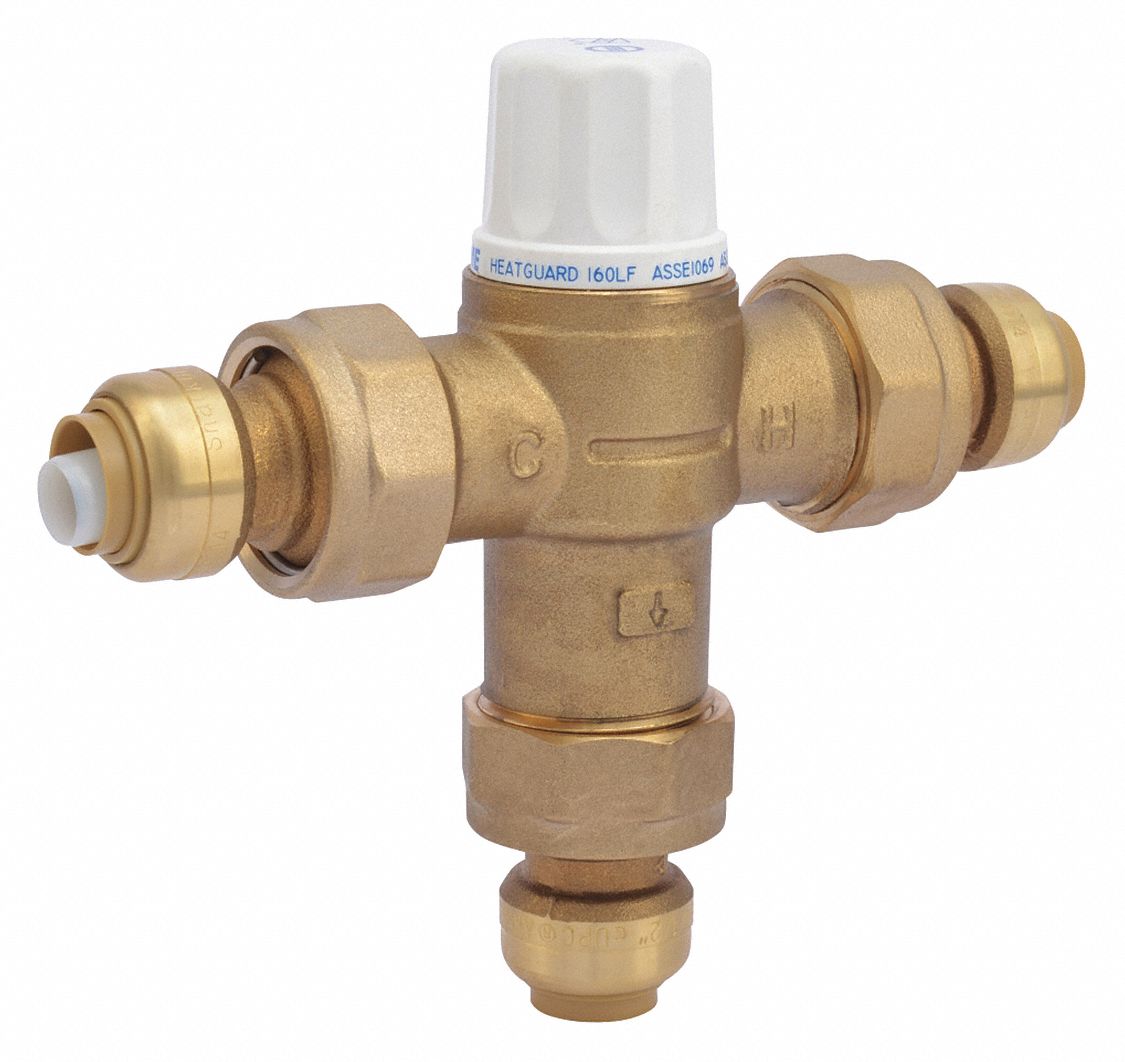 THERMOSTATIC MIXING VALVE,1/2",PUSH FIT