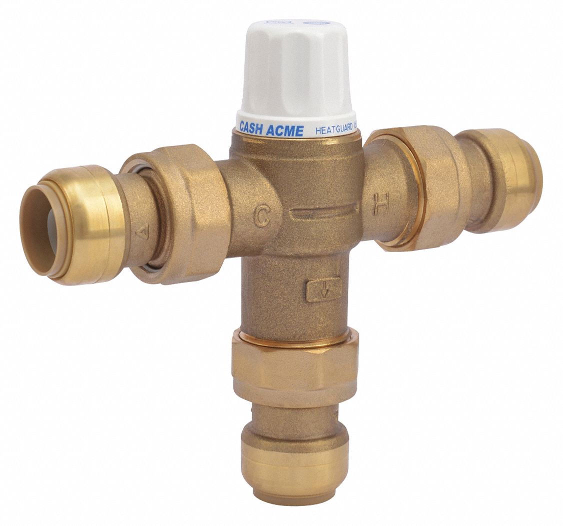 THERMOSTATIC MIXING VALVE,3/4",PUSH FIT