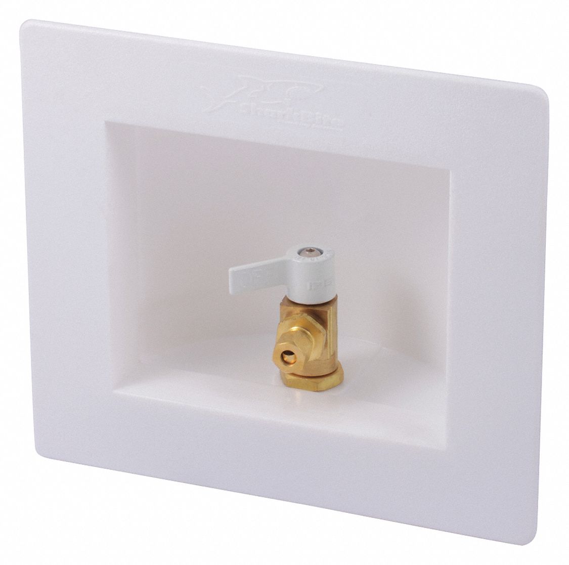 OUTLET BOX, ICE MAKER, SINGLE LEVER, 1/2 IN INLET, 5-3/4 X 4-7/8 X 3-1/2 IN, BRASS