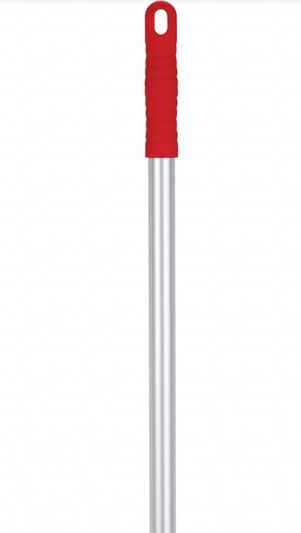 BROOM HANDLE,ALUMINUM,RED,33 IN