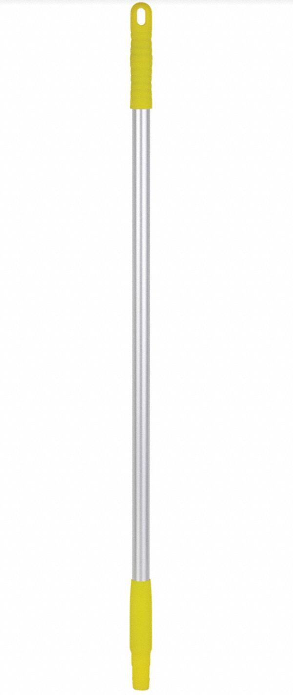 BROOM HANDLE,ALUMINUM,YELLOW,33 IN