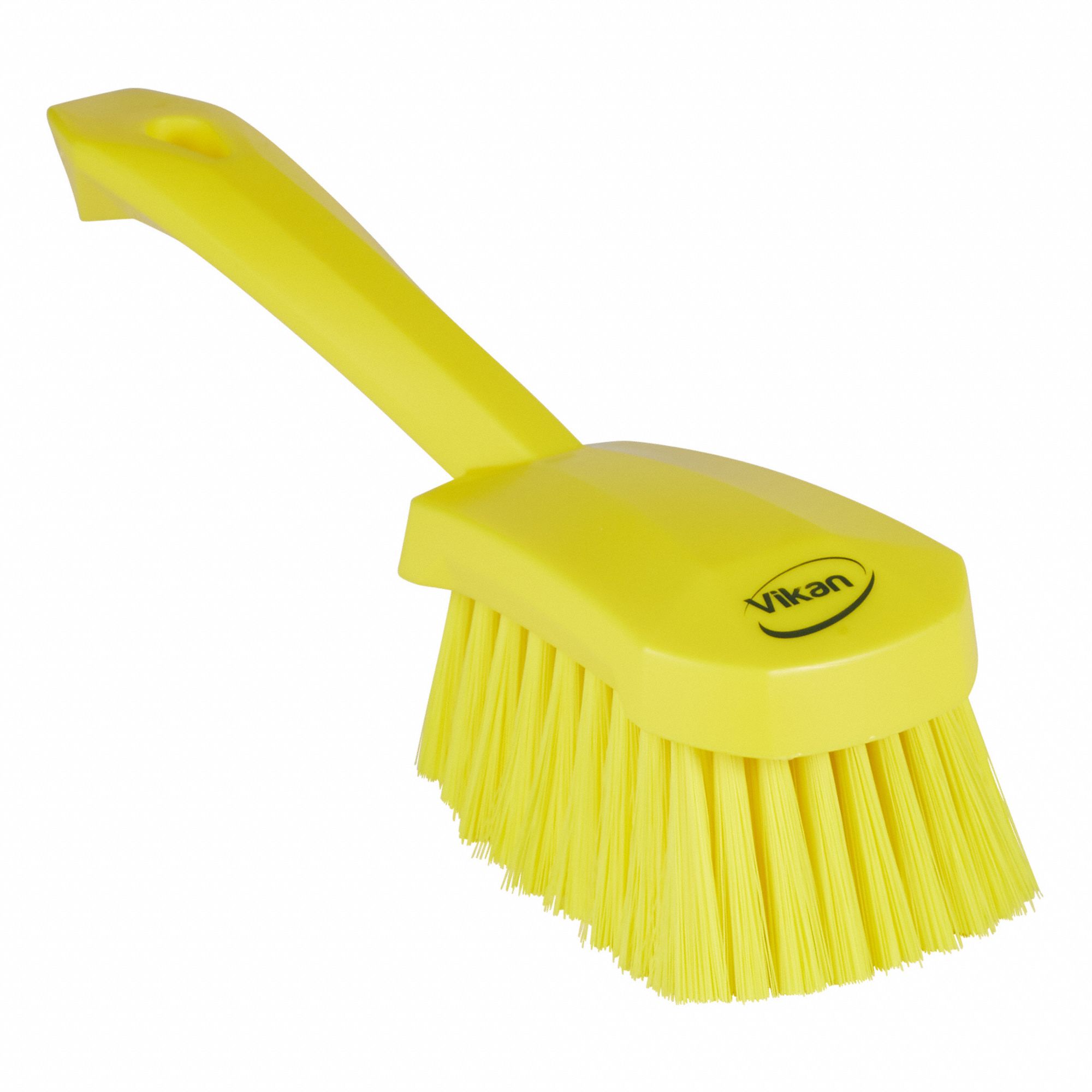 SCRUB BRUSH,YELLOW,5 7/8 IN HANDLE L