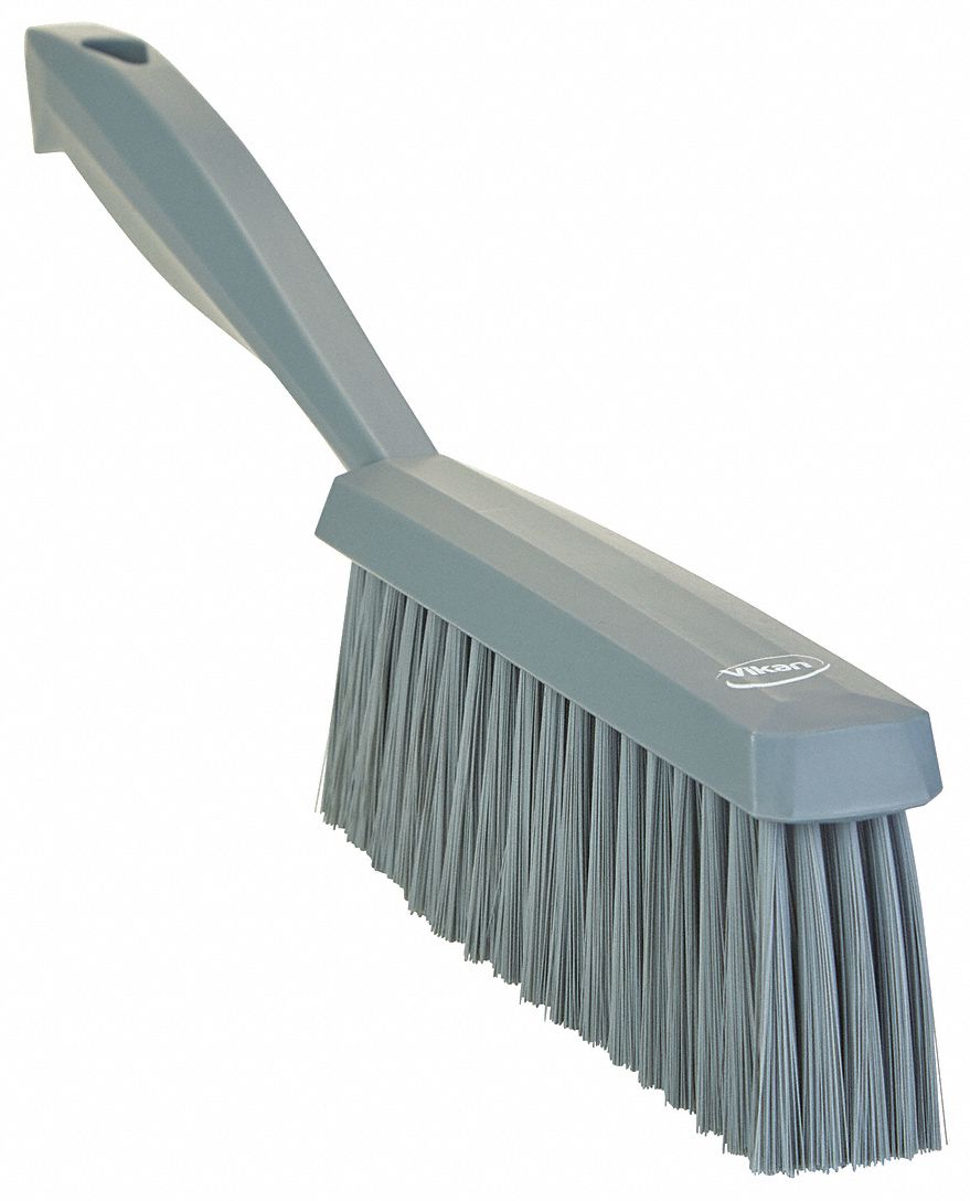 BRS À MAIN,POILS DOUX/FINS,POIG ERGONOMIQUE,GRIS,14 PO,POLYPROLÈNE/POLY