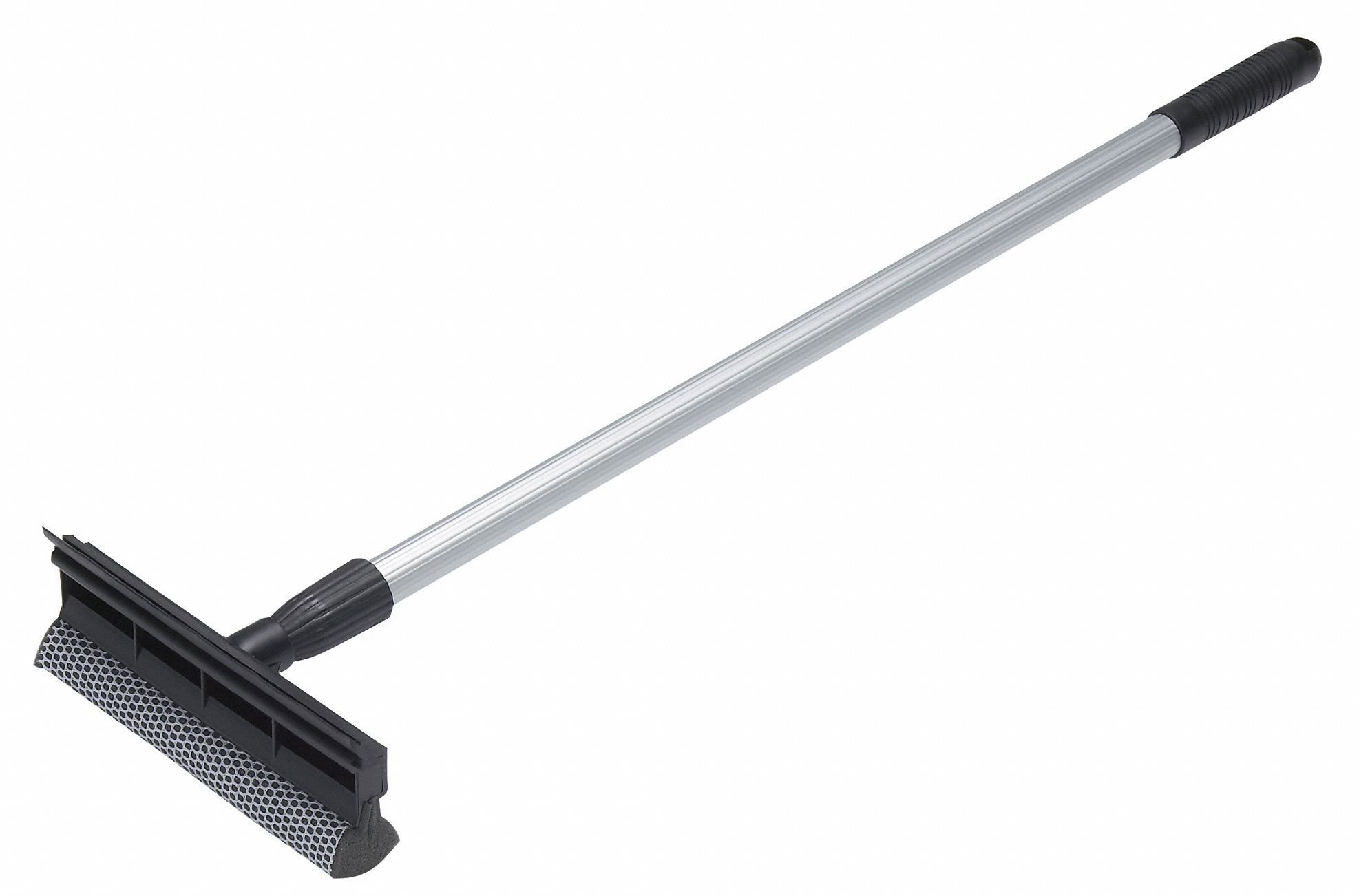 WINDOW SQUEEGEE W HANDLE, THREADED, BLACK, 27 61/64 IN L, POLYAMIDE/ALUMINUM/RUBBER