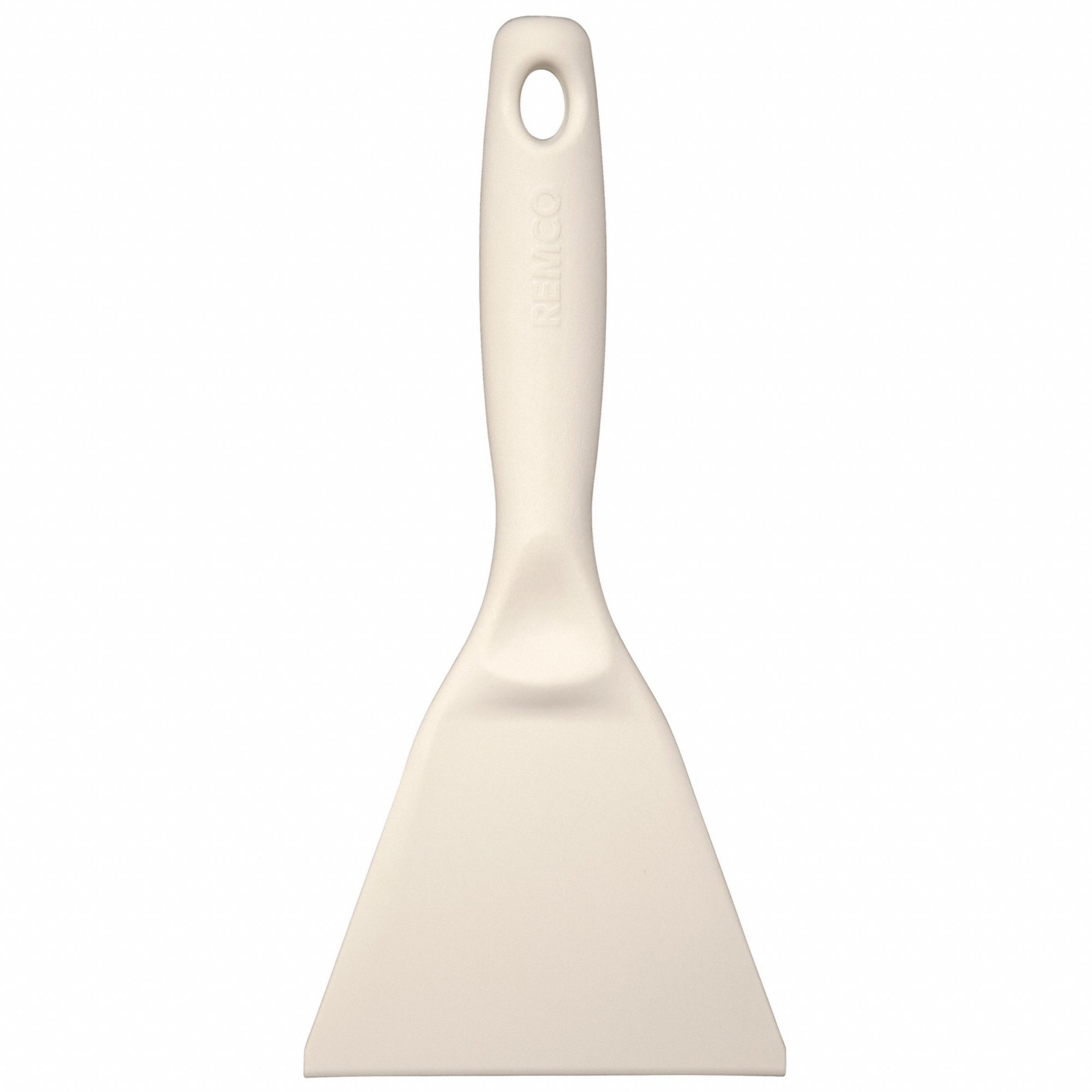 HAND SCRAPER, HIGH TEMPERATURE, WHITE, 4 1/4 X 4 1/2 IN BLADE, 9 3/4 IN LENGTH, NYLON