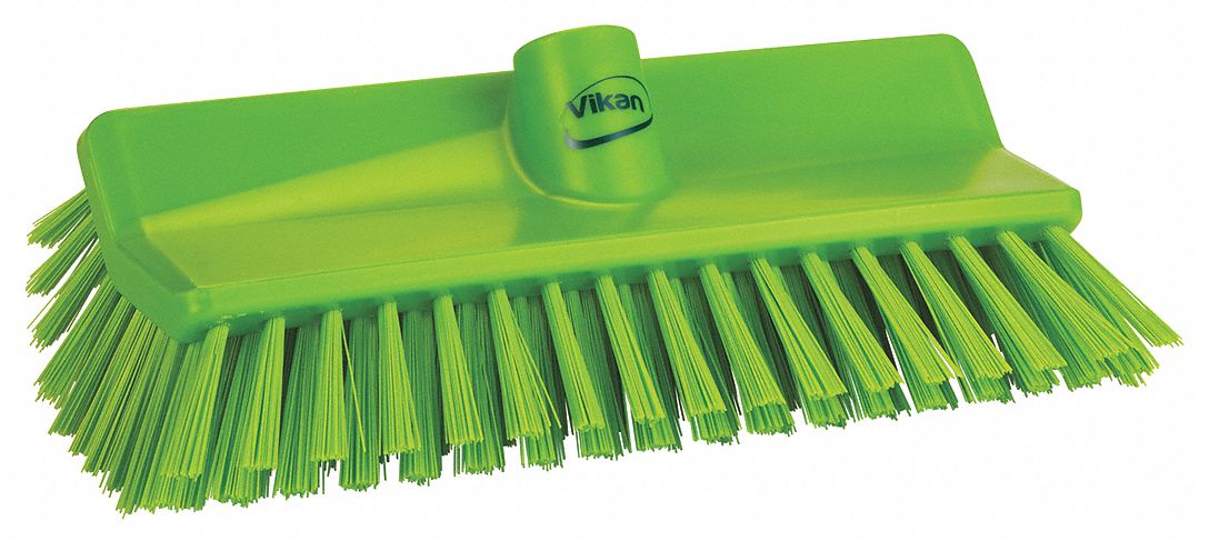 SCRUB BRUSH, CHEMICAL/ACID/TEMPERATURE RESISTANT, LIME, 1 1/2 X 10 25/64 X 5 1/2 IN, PL