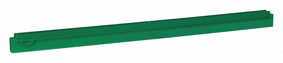 REPLACEMENT SQUEEGEE BLADE, STRAIGHT/DOUBLE, GREEN, 28 IN W, RUBBER