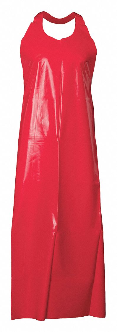 TOP DOG DIE-CUT APRON, REUSABLE, RAW SEAM, RED, 50 IN L, 6 MIL ...