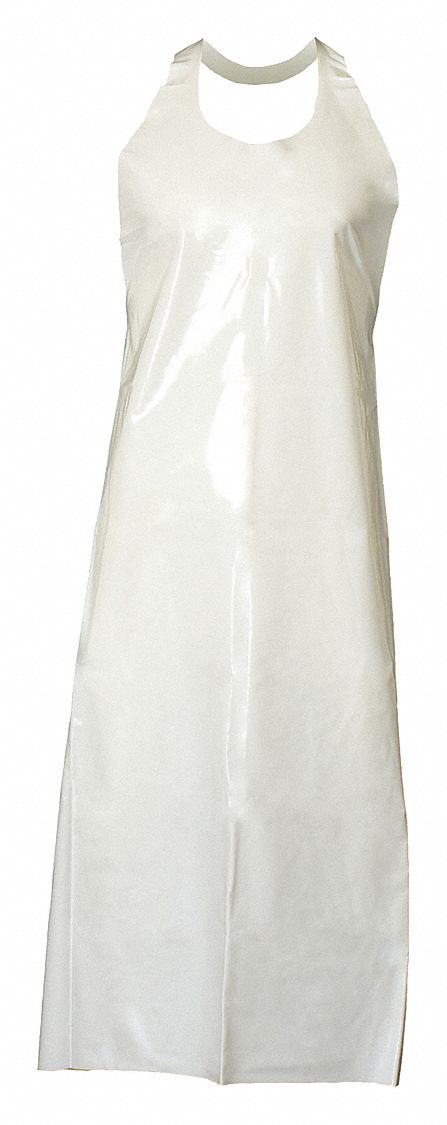 TOP DOG DIE-CUT APRON, REUSABLE, RAW SEAM, WHITE, 45 IN L, 8 MIL ...