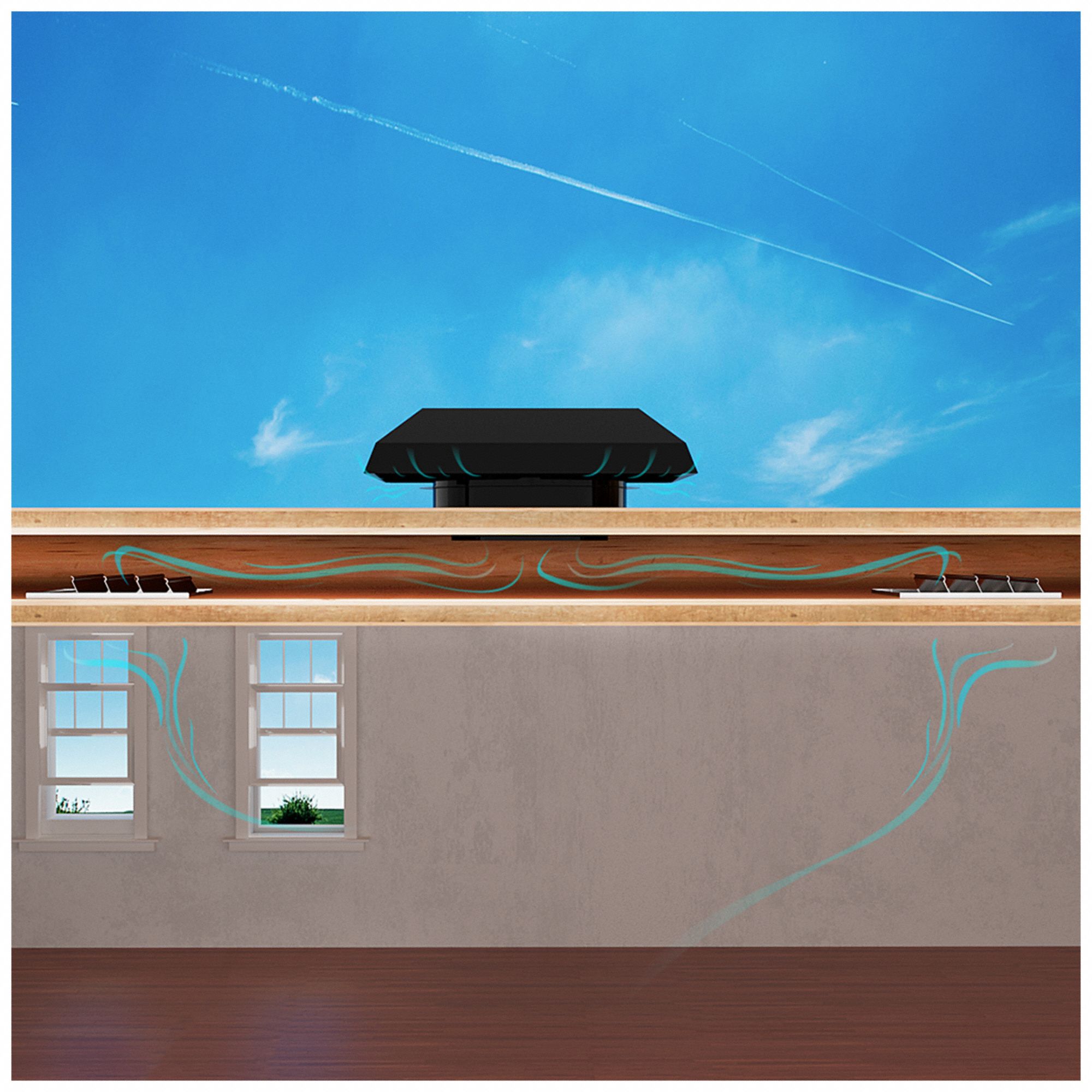 QUIETCOOL Whole House Fan Roof Mount, 22 in Blade, 3,543 cfm Max