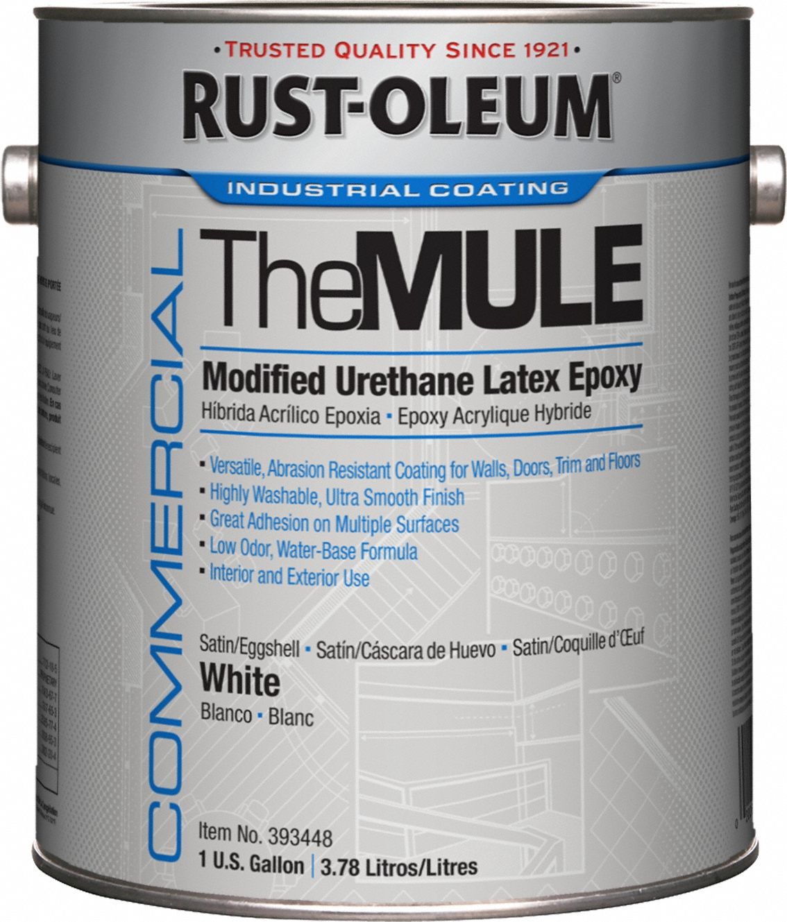 Epoxy Coating: VOC Compliant, Maint Coating, Concrete/Metal/Wood, Water, Whites, White