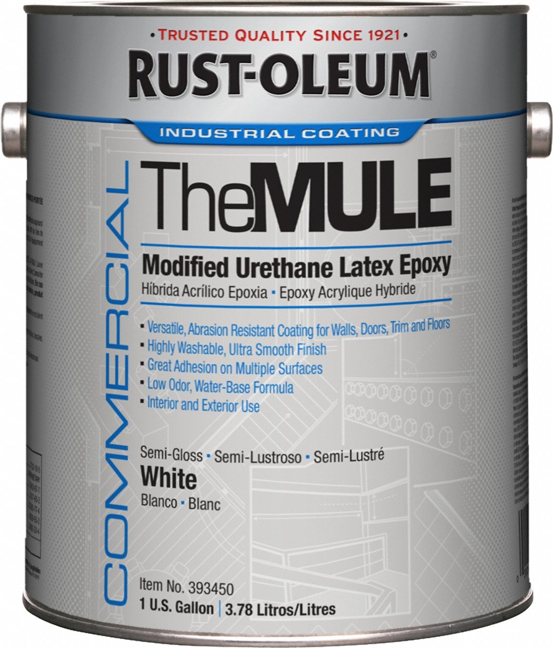 Epoxy Coating: VOC Compliant, Maint Coating, Concrete/Metal/Wood, Water, Whites, White