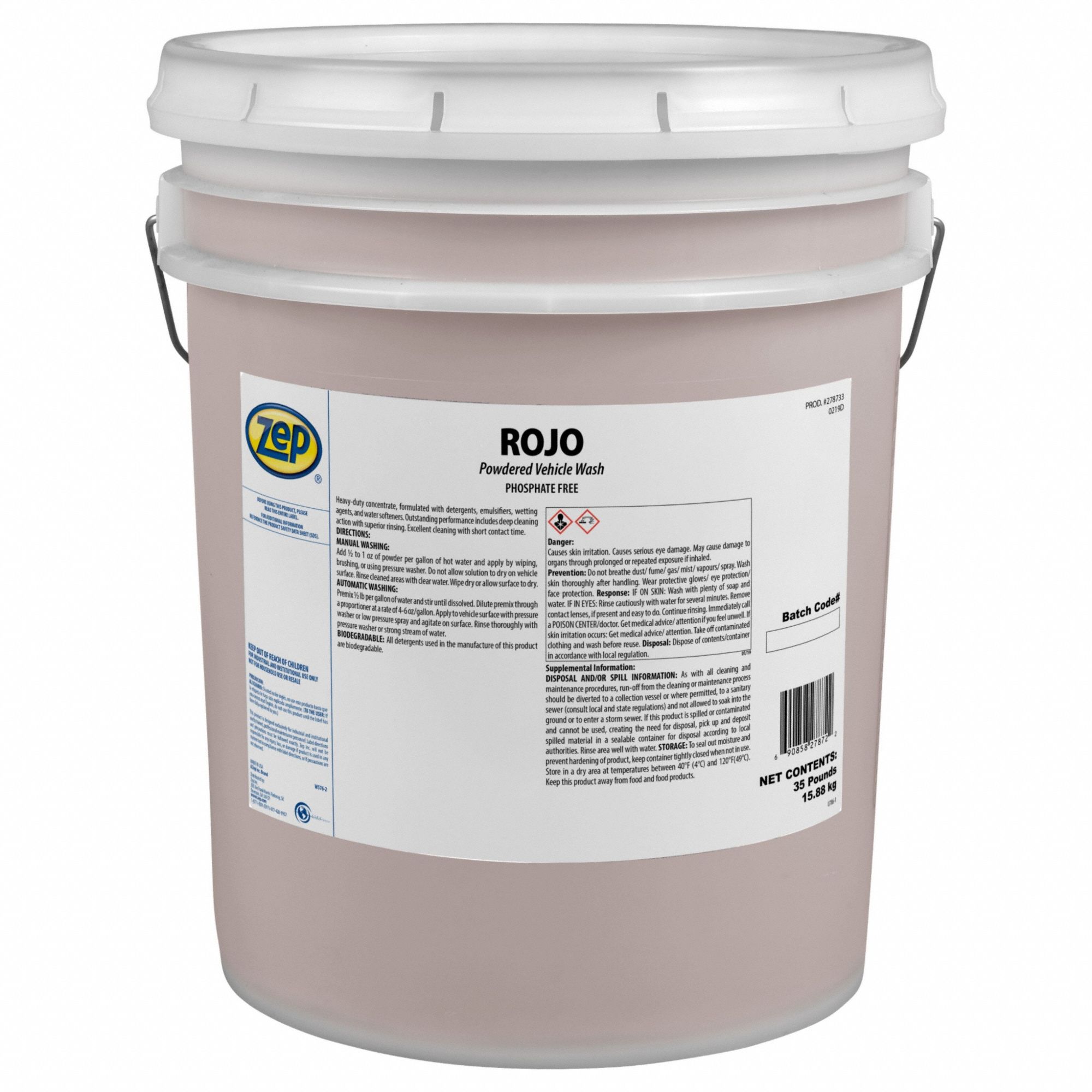 Vehicle Wash Bucket Red 35 lb Powder