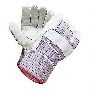 FITTER GLOVE, PALM PATCH, SAFETY CUFF, GUNN CUT, SIZE L/9, BLUE/BLACK/RED, COTTON/LEATHER, PAIR