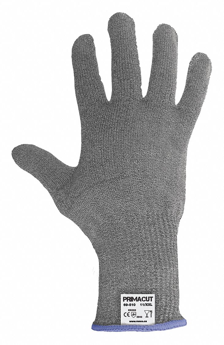 PRIMACUT 69-510 HPPE GLOVES, GREY, XL/10, HPPE, ANSI/ISEA CUT A4, HEAVY DUTY, 285 MM