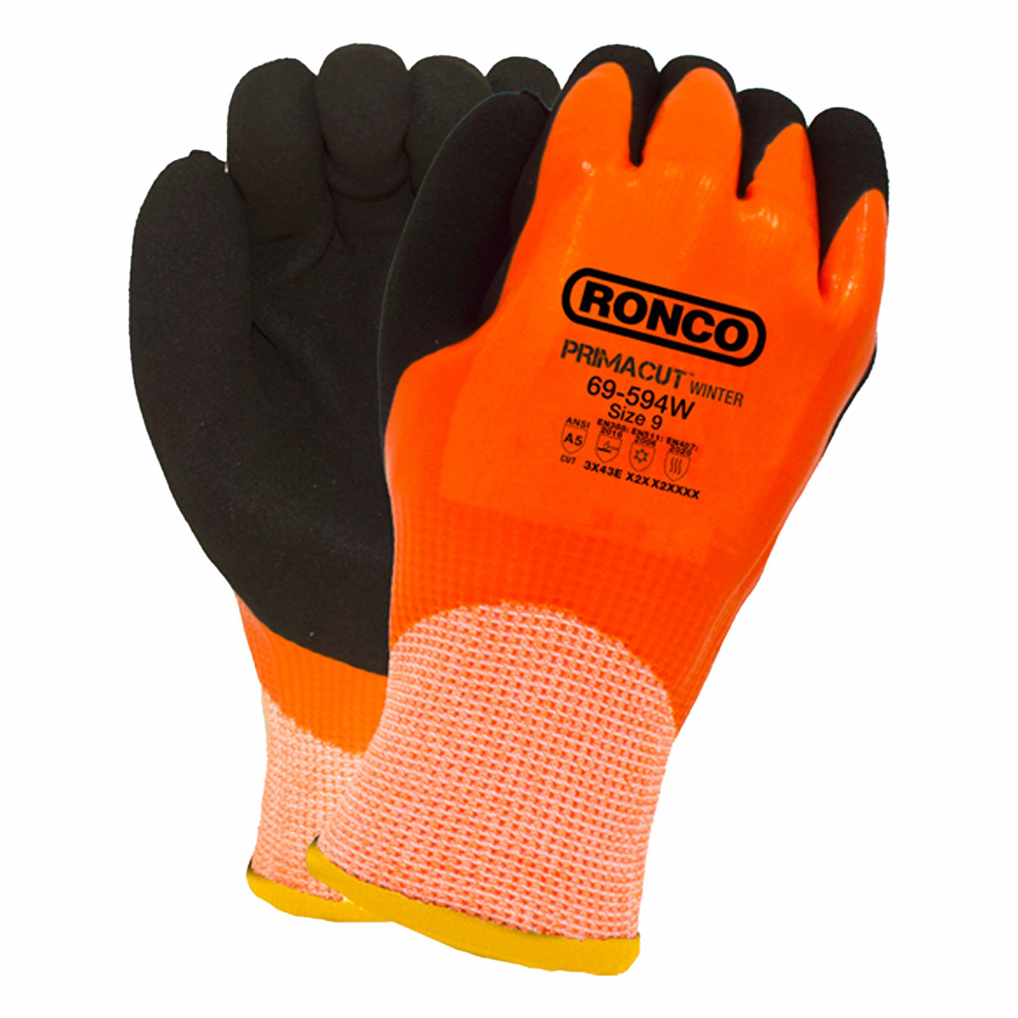 GLOVES,LATEX FULLY COAT HPPE,CUTA5,XL,PR