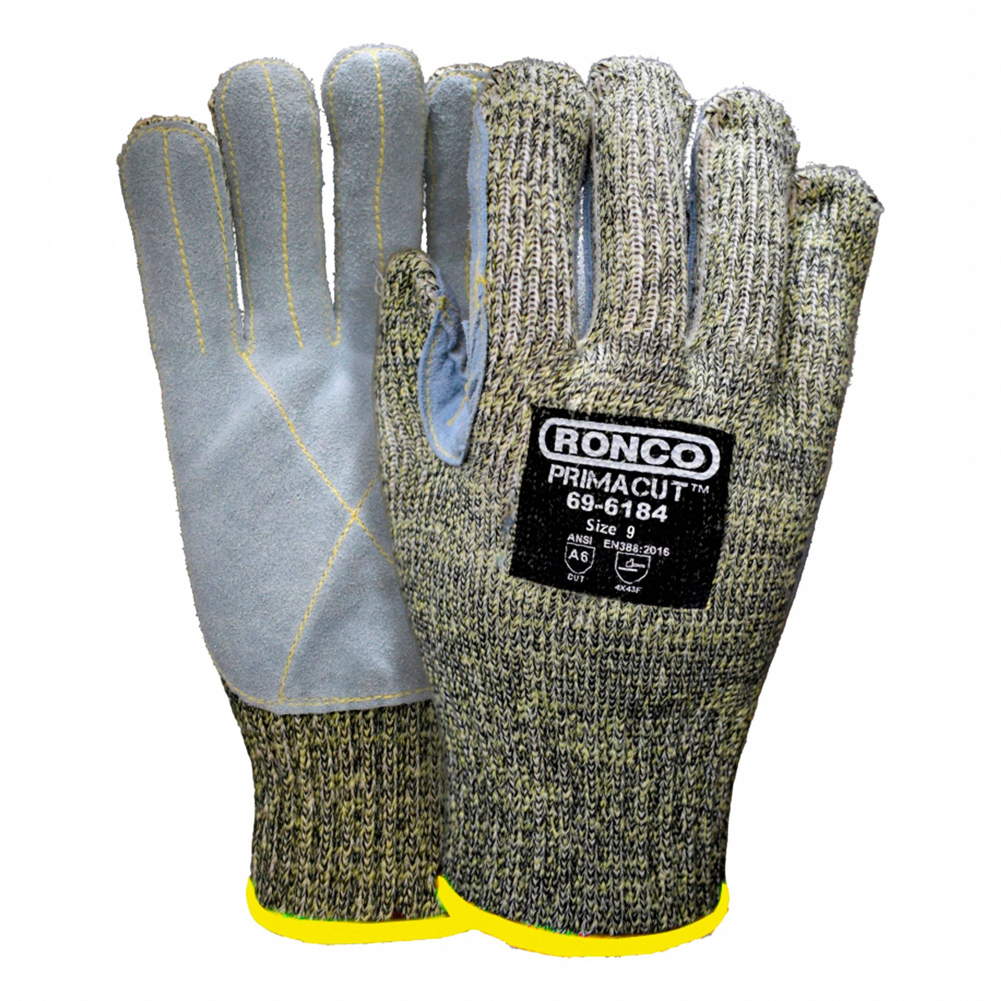GLOVES,ARAMID LEATHER,PALM CUTA6,L,PR