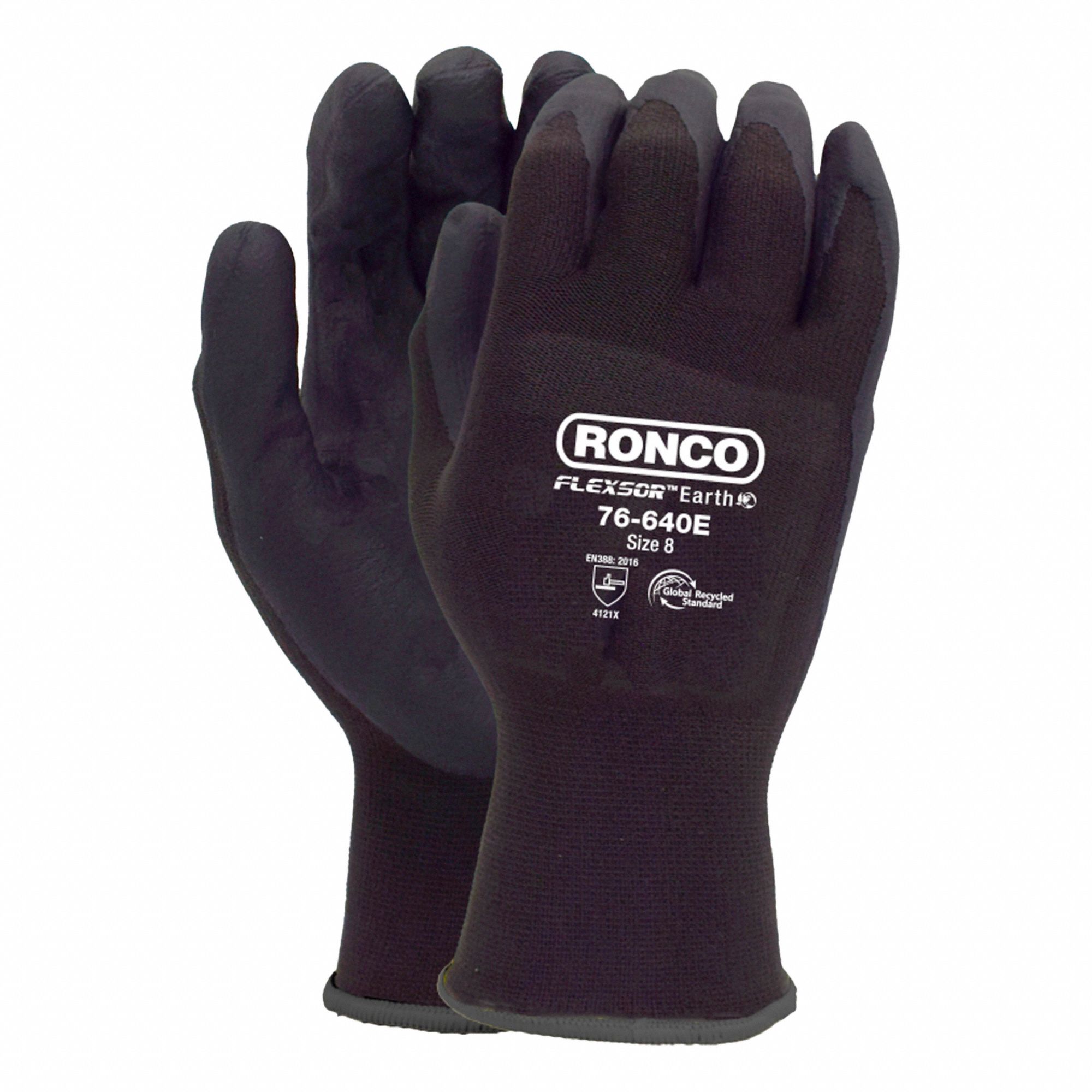 COATED GLOVES,BLACK,SZ M,PR