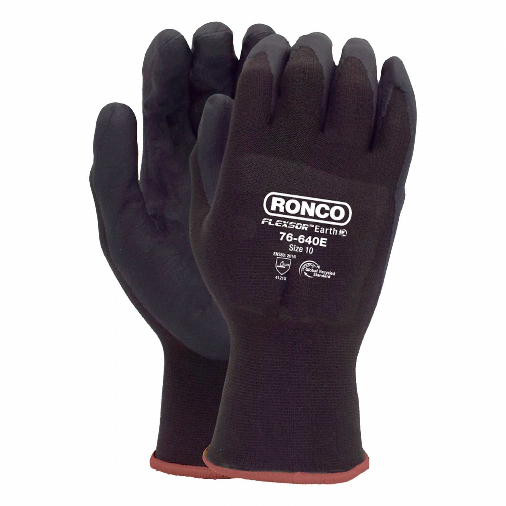 COATED GLOVES,BLACK,SZ XL,PR