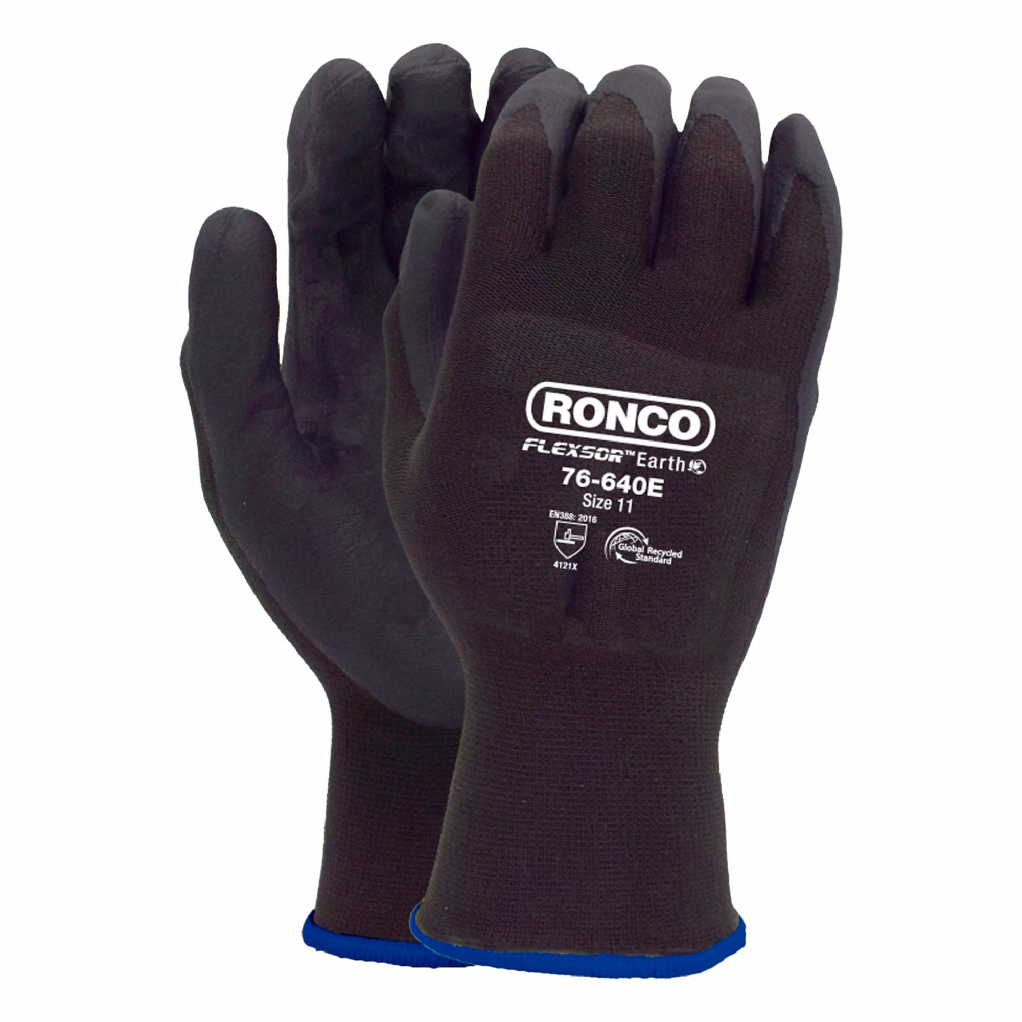 COATED GLOVES,BLACK,SZ 2XL,PR