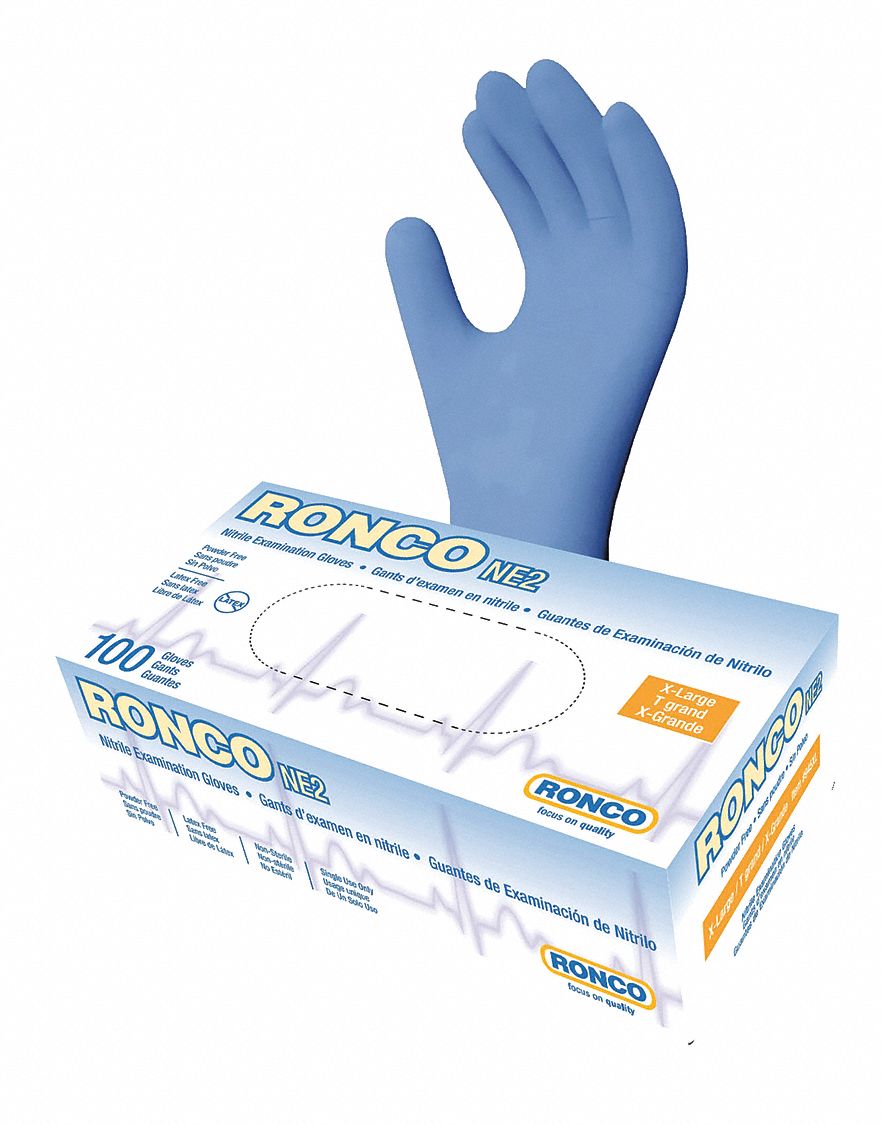 GANTS JETABLES, 9PO L/ÉPAISSEUR 4 MIL, TAILLE 10/TG, BLEU, ECOLOGIQUE/NITRILE, PQ 100