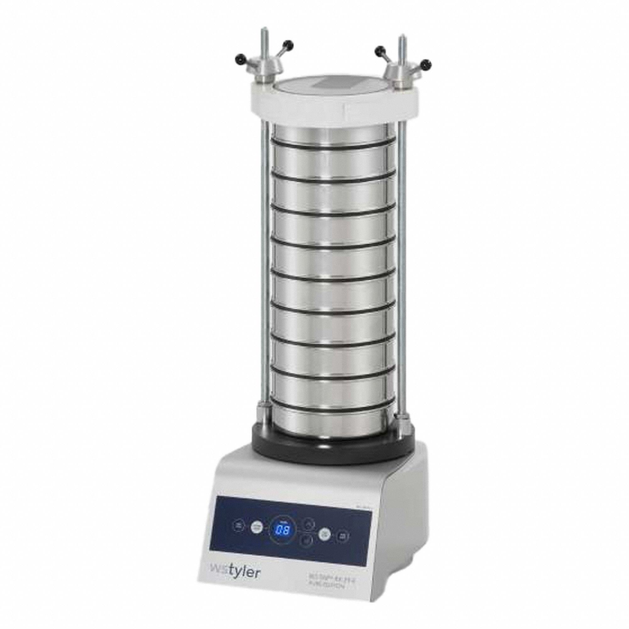 Mechanical Sieve Shaker: Vibration, 8 in Sieve Dia Accepted, 9 # of Full Size Sieves Held