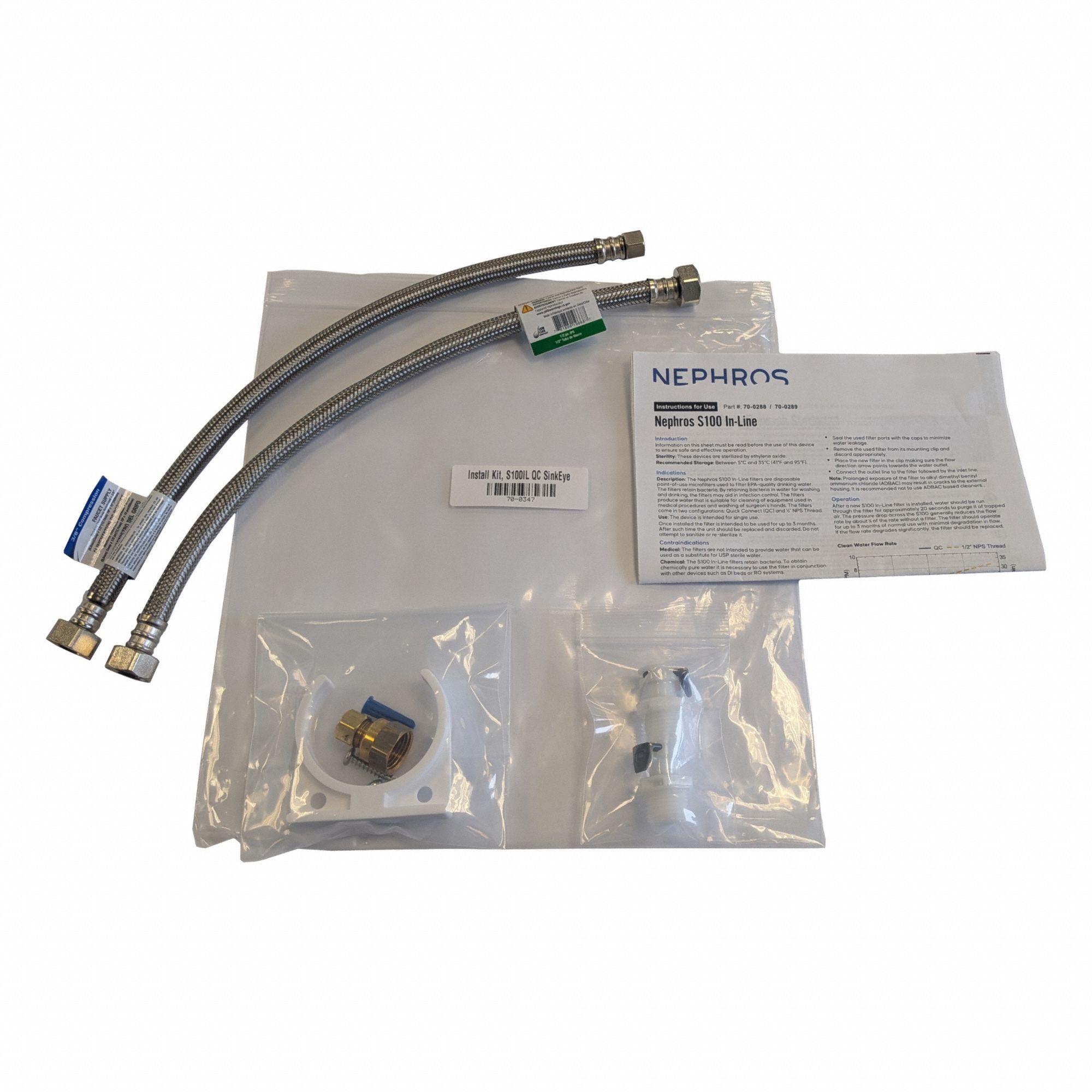 Install Kit In-Line Quick Connect: Brass/Polypropylene/Stainless Steel