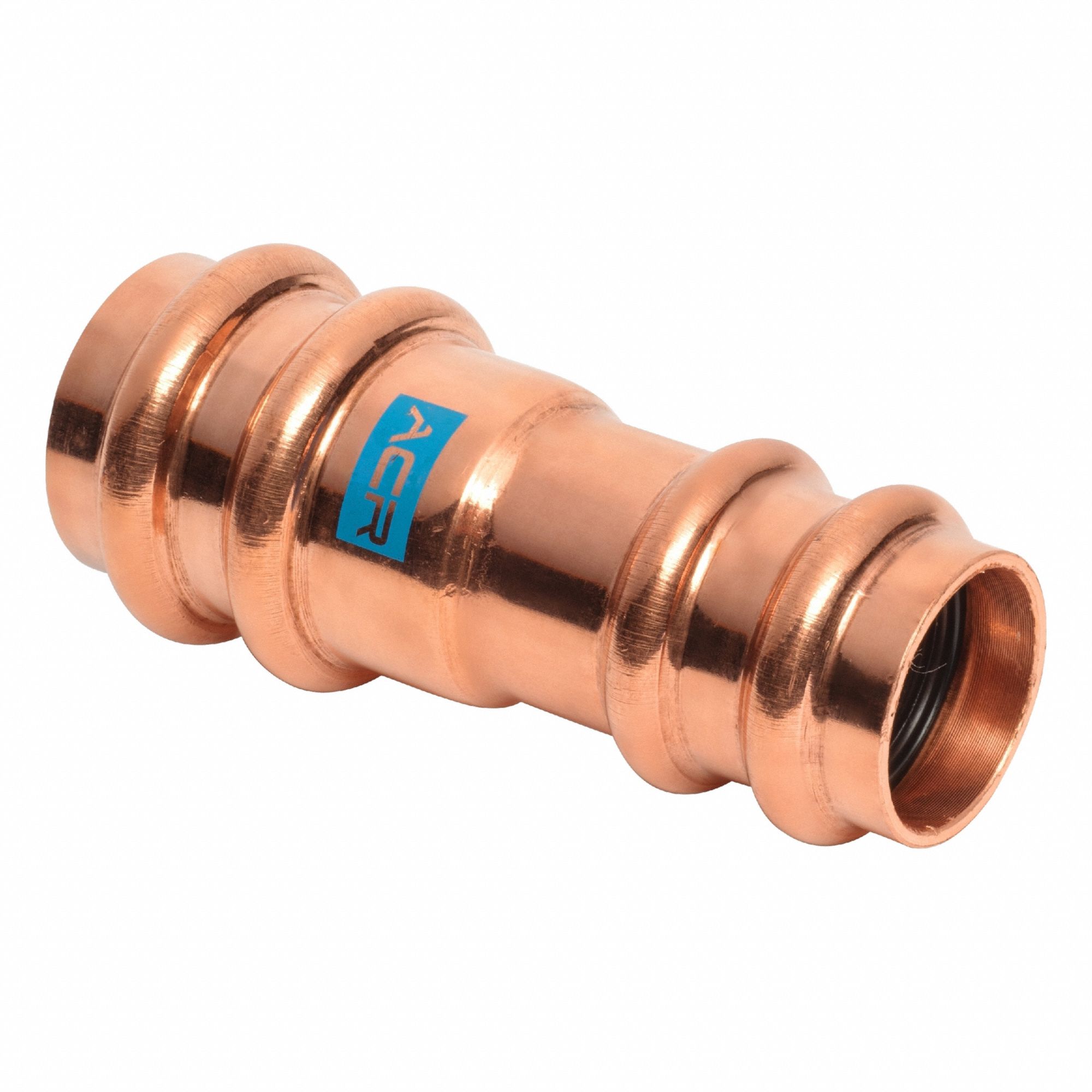 Crimp Fitting: Straight, 1 3/8 in CTS x 1 1/8 in CTS size, Press-fit x Press-fit, Copper
