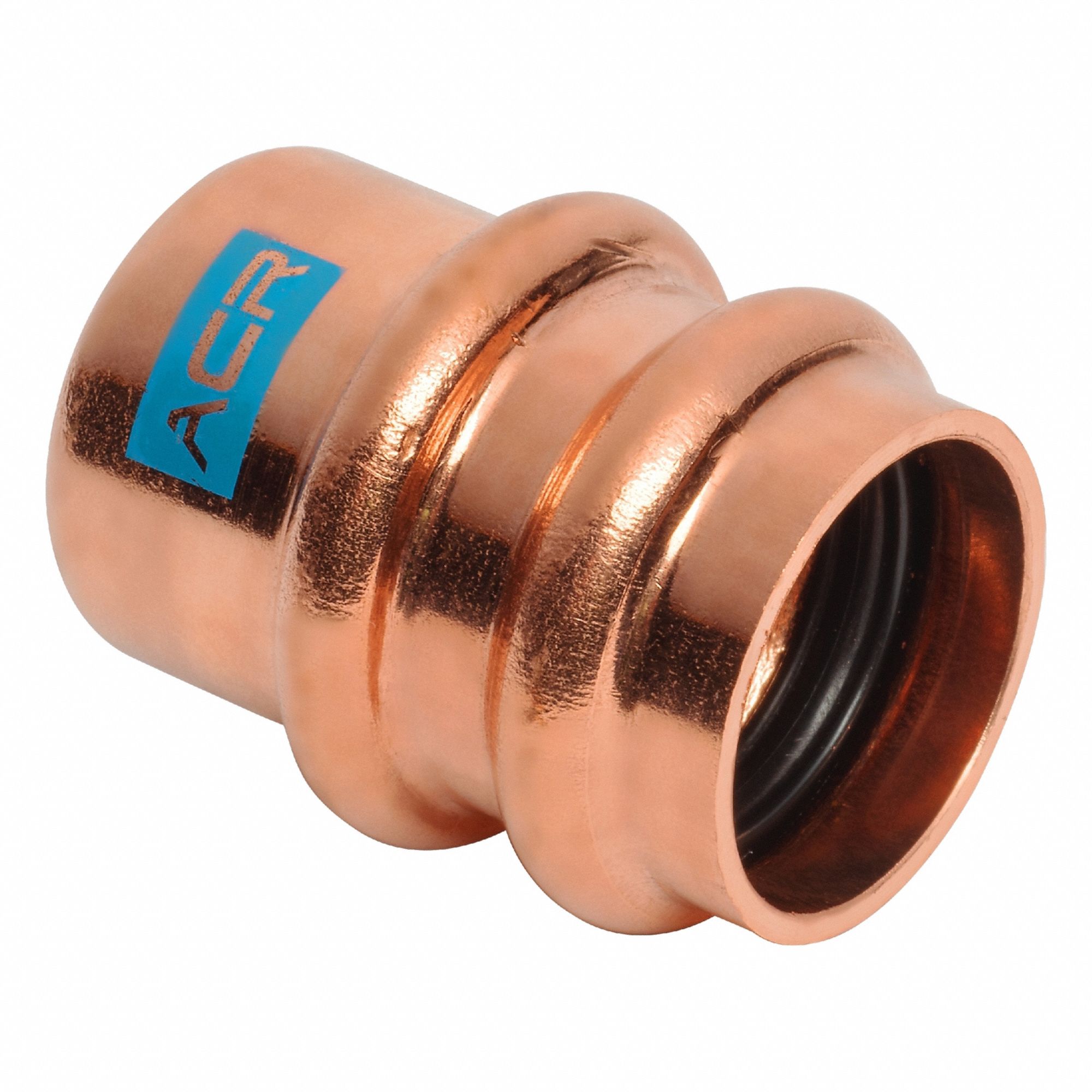 Crimp Fitting: Cap, 1 3/8 in CTS x 1 3/8 in CTS size, Press-fit x Press-fit, Copper