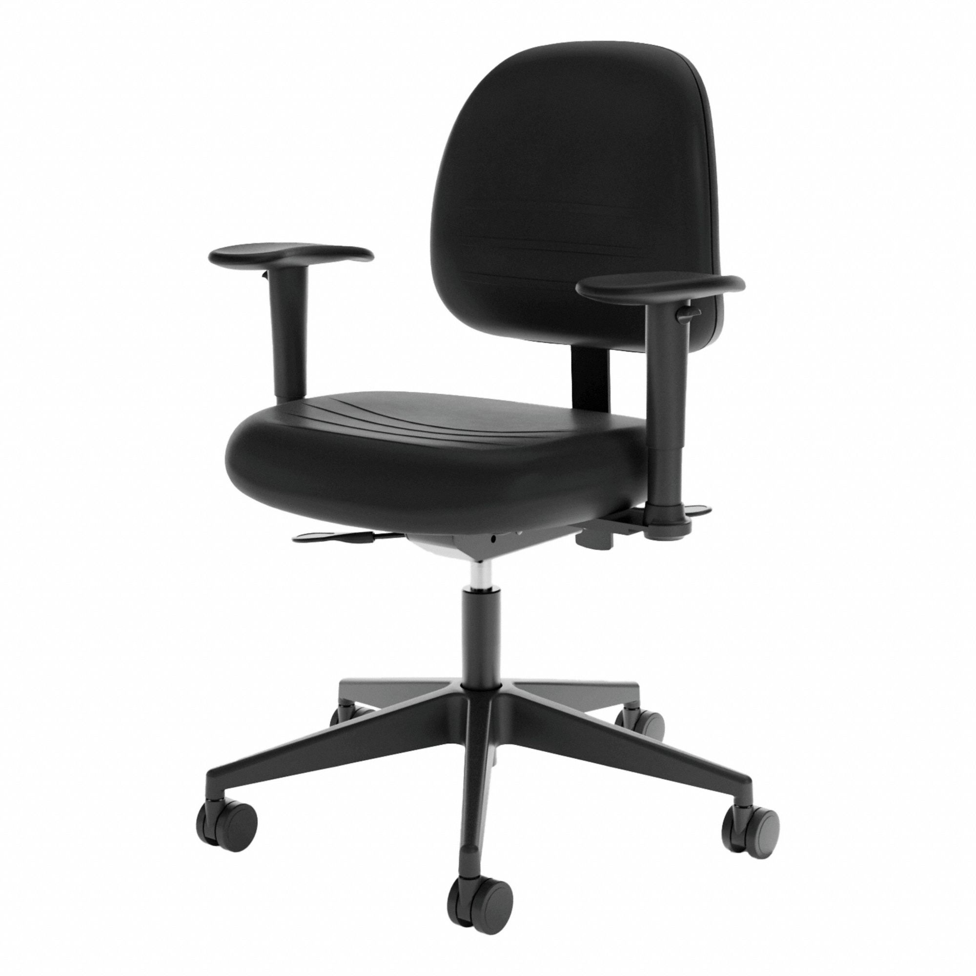 Task Chair: Cramer, Ht, Black, 15 in Back Ht, 19 1/2 in Seat Wd, 19 1/2 in Seat Dp