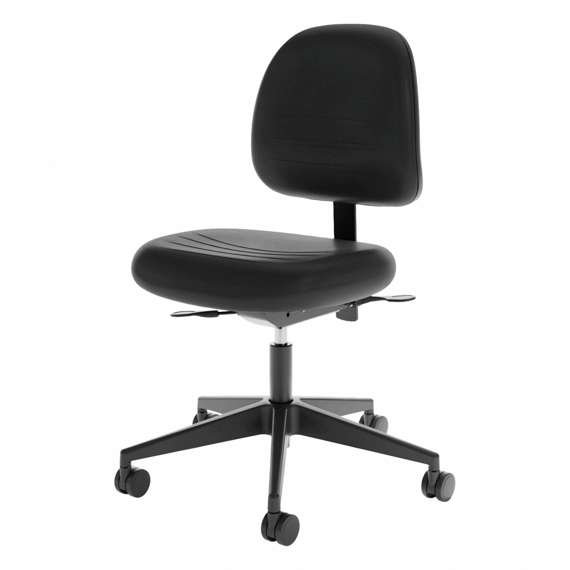 Task Chair: Cramer, Black, 15 in Back Ht, 19 1/2 in Seat Wd, 19 1/2 in Seat Dp, Black Frame