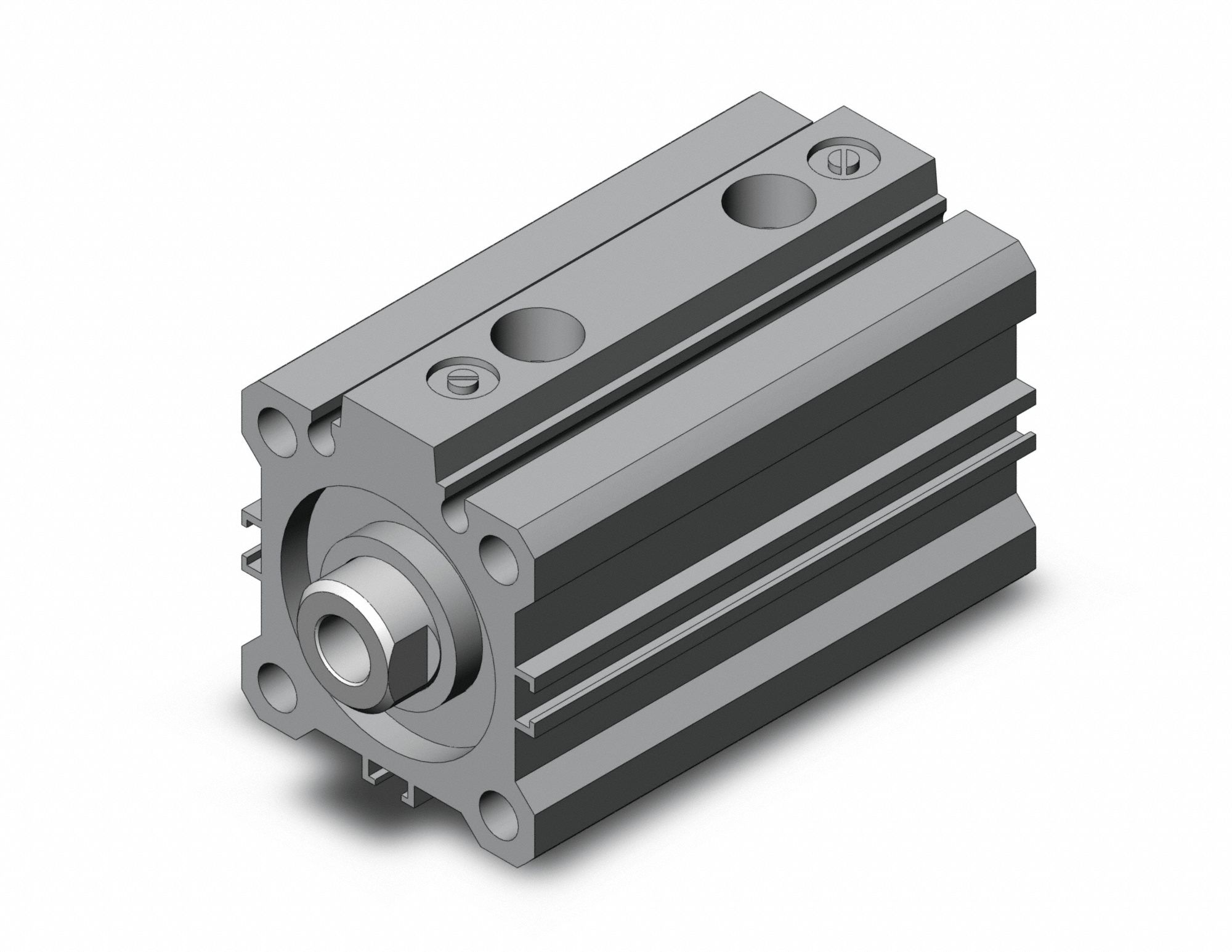 Compact Cylinder: 32 mm Bore Dia, 40 mm Stroke Lg, Tapped Hole Mounting, Aluminum, Air Cushion