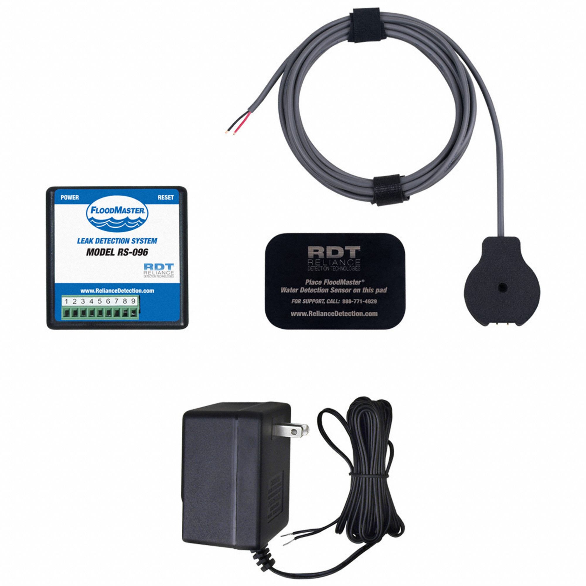Water Detection System: Electric-Corded, 83 dB, 120V AC, 100°F Max. Op Temp