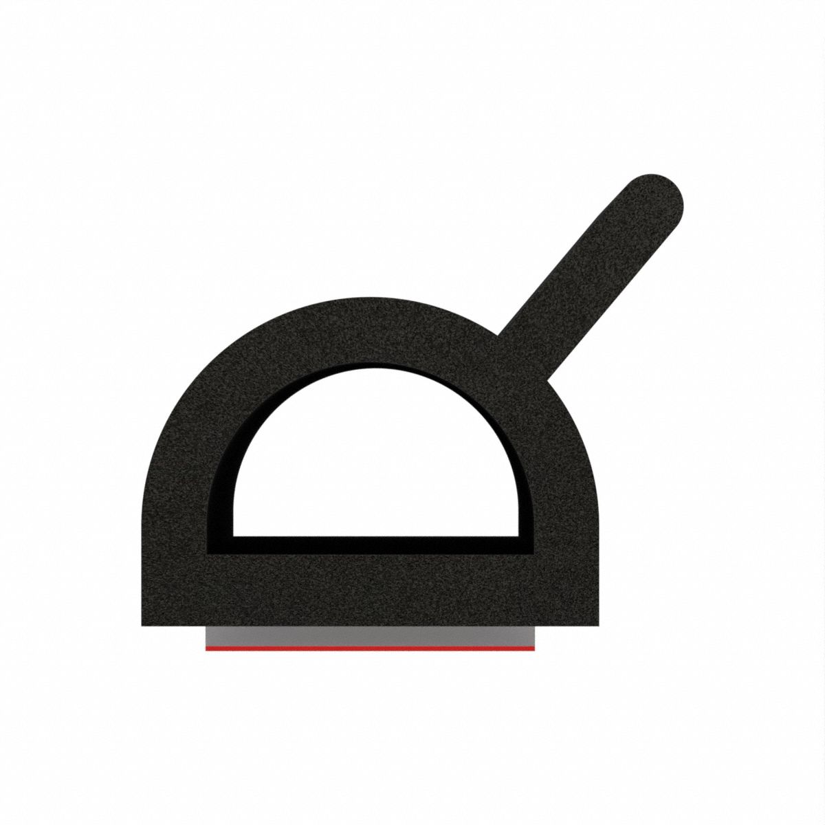Seal: D-Shaped, Self-Adhesive Mounting, Std, EPDM, 50 ft Overall Lg, 11/16 in Overall Wd