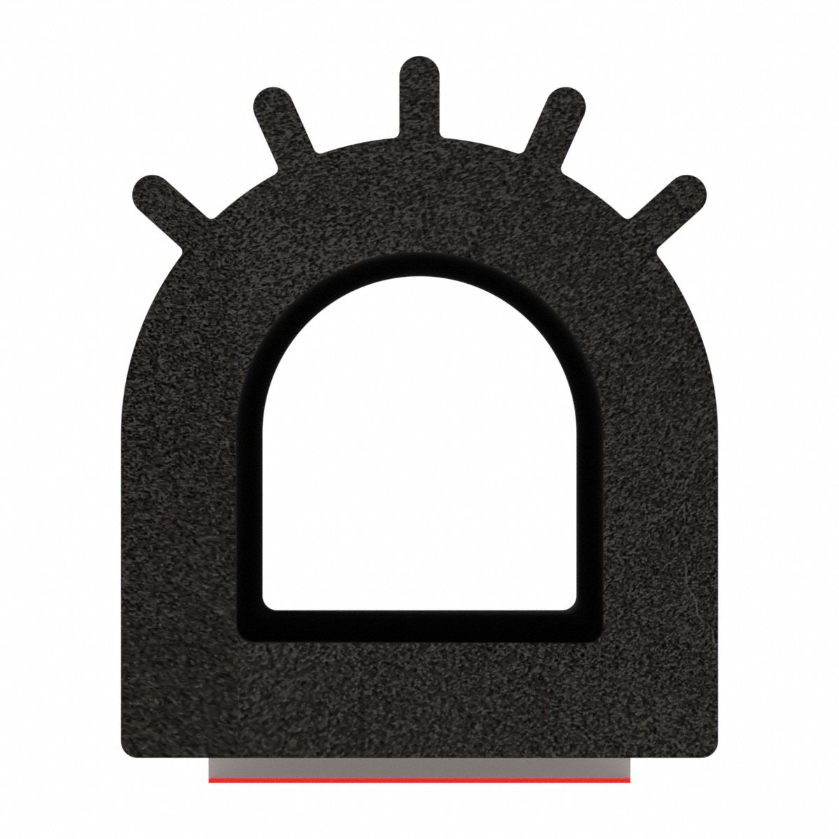 Seal: D-Shaped, Self-Adhesive Mounting, Std, EPDM, 50 ft Overall Lg, 7/8 in Overall Wd