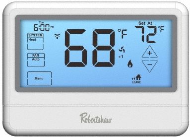 Digital WiFi Wall Thermostat, Programmabl: Heat and Cool, White, Touch Screen, Auto-On-Off
