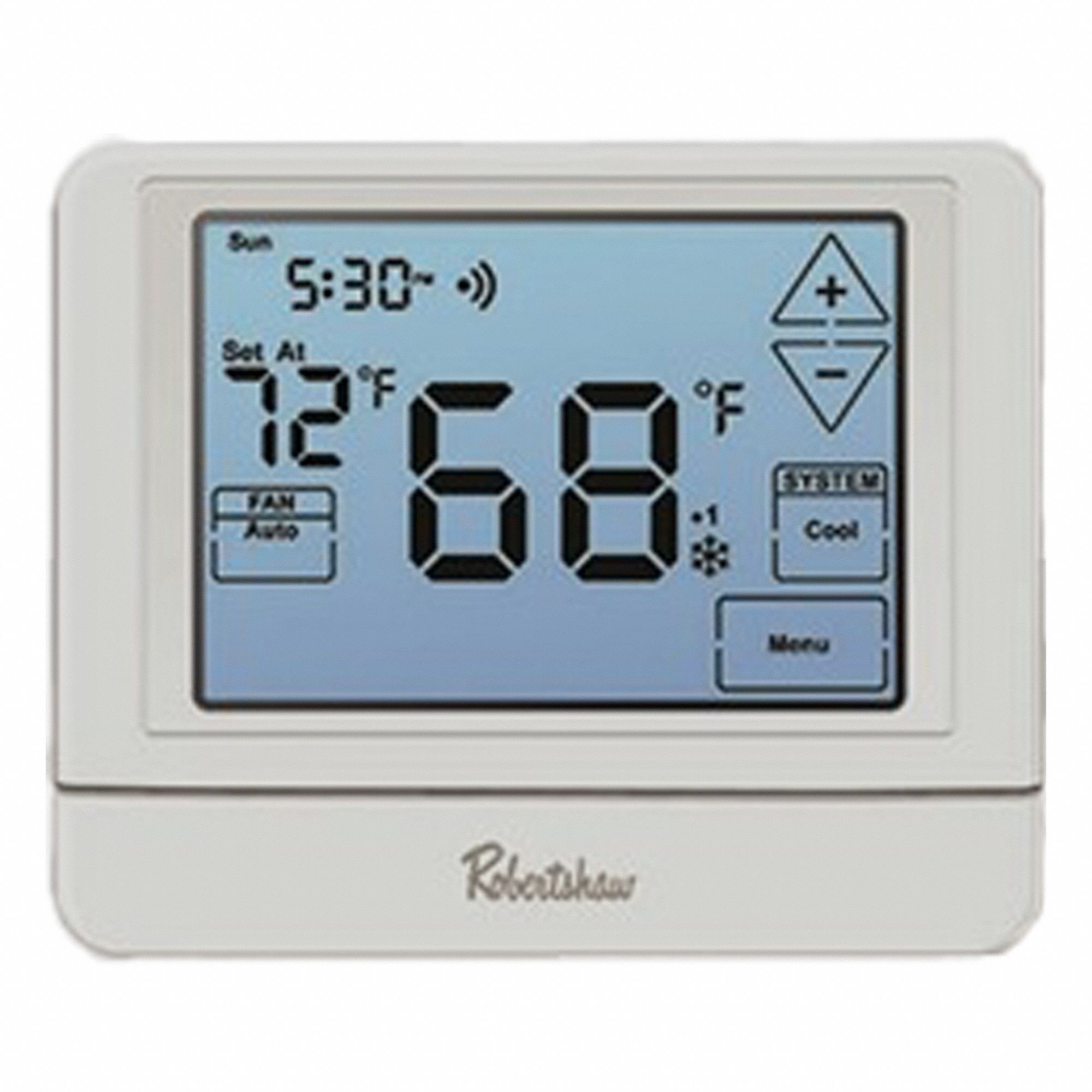 Low Voltage Thermostat: Heat and Cool, White, 7-Day, Touch Screen, Alexa compatible
