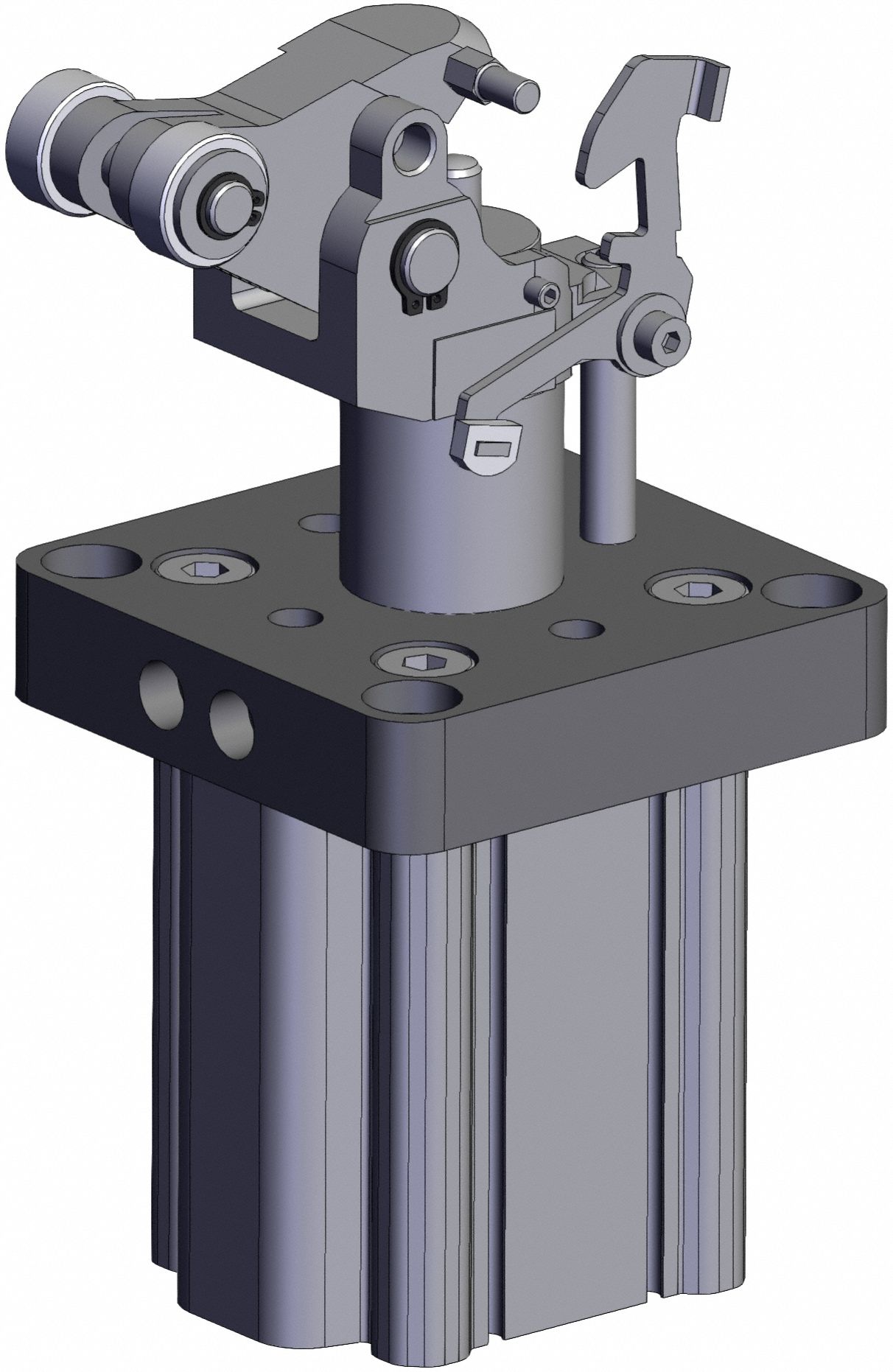 Stopper Air Cylinder: 50 mm Bore Dia, 30 mm Stroke Lg, Flange Mounting, Roller