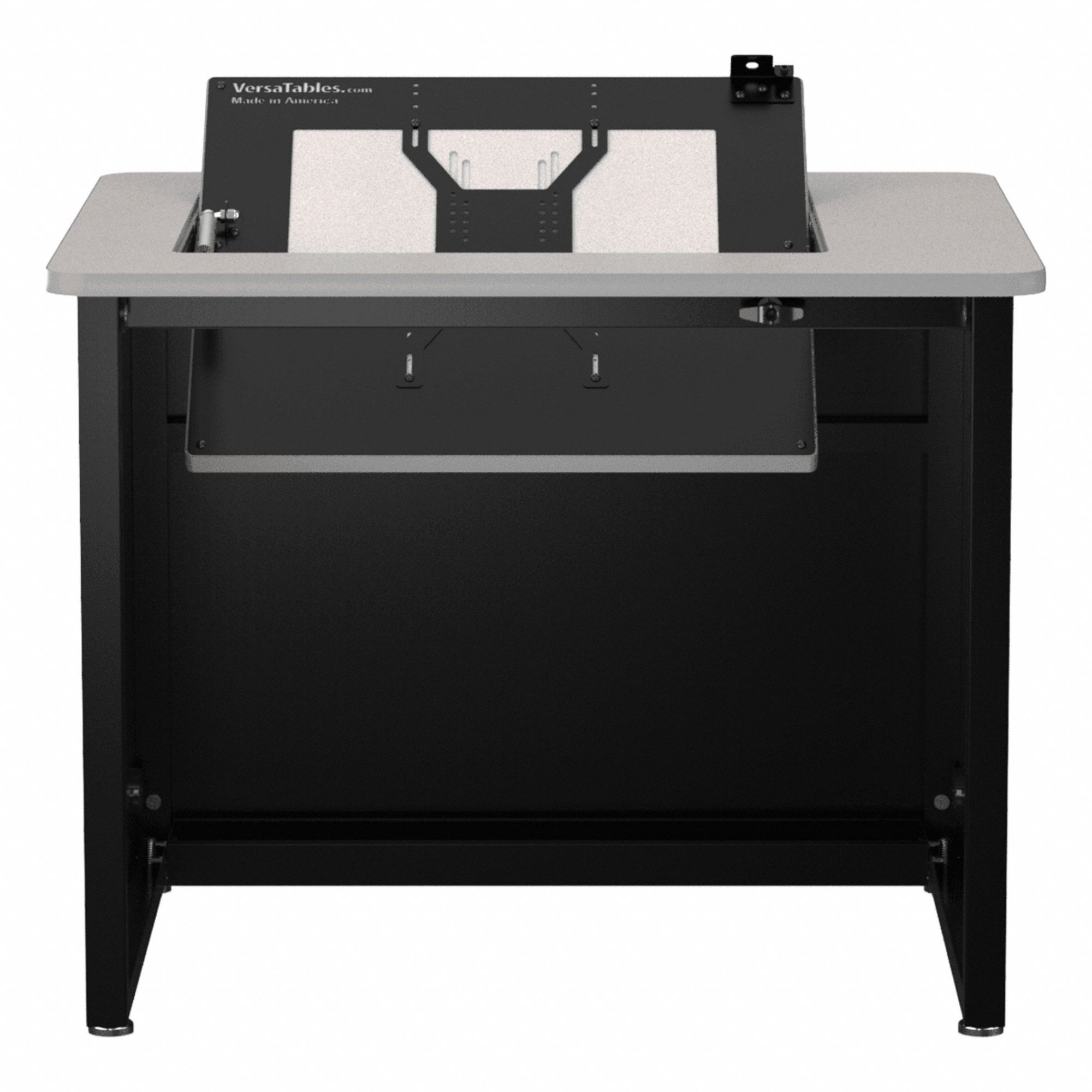 Computer Desk: Metal, Gray Matrix, 0 Drawers, 36 in Overall Wd, 29 in Overall Ht