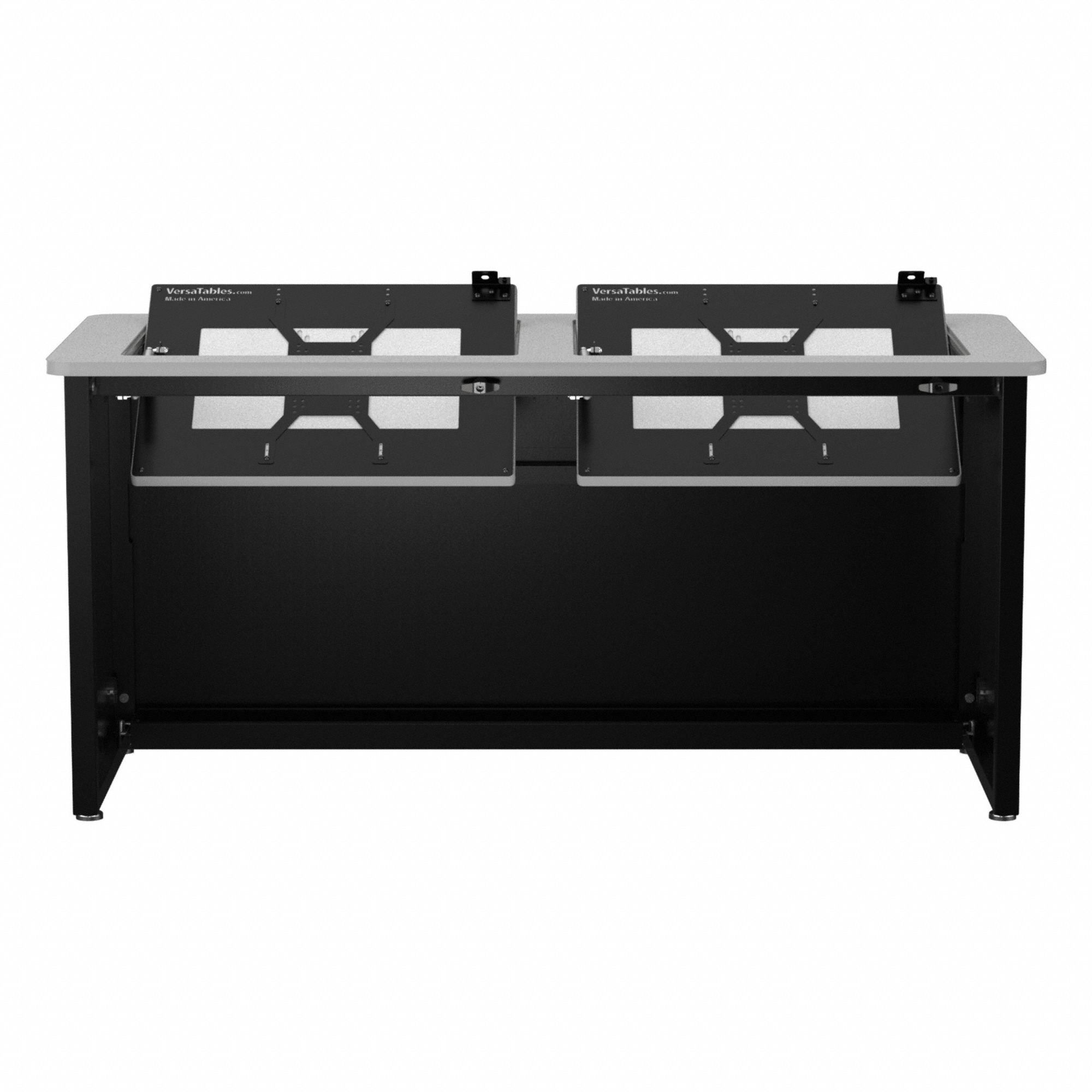 Computer Desk: Metal, Gray Matrix, 0 Drawers, 60 in Overall Wd, 29 in Overall Ht