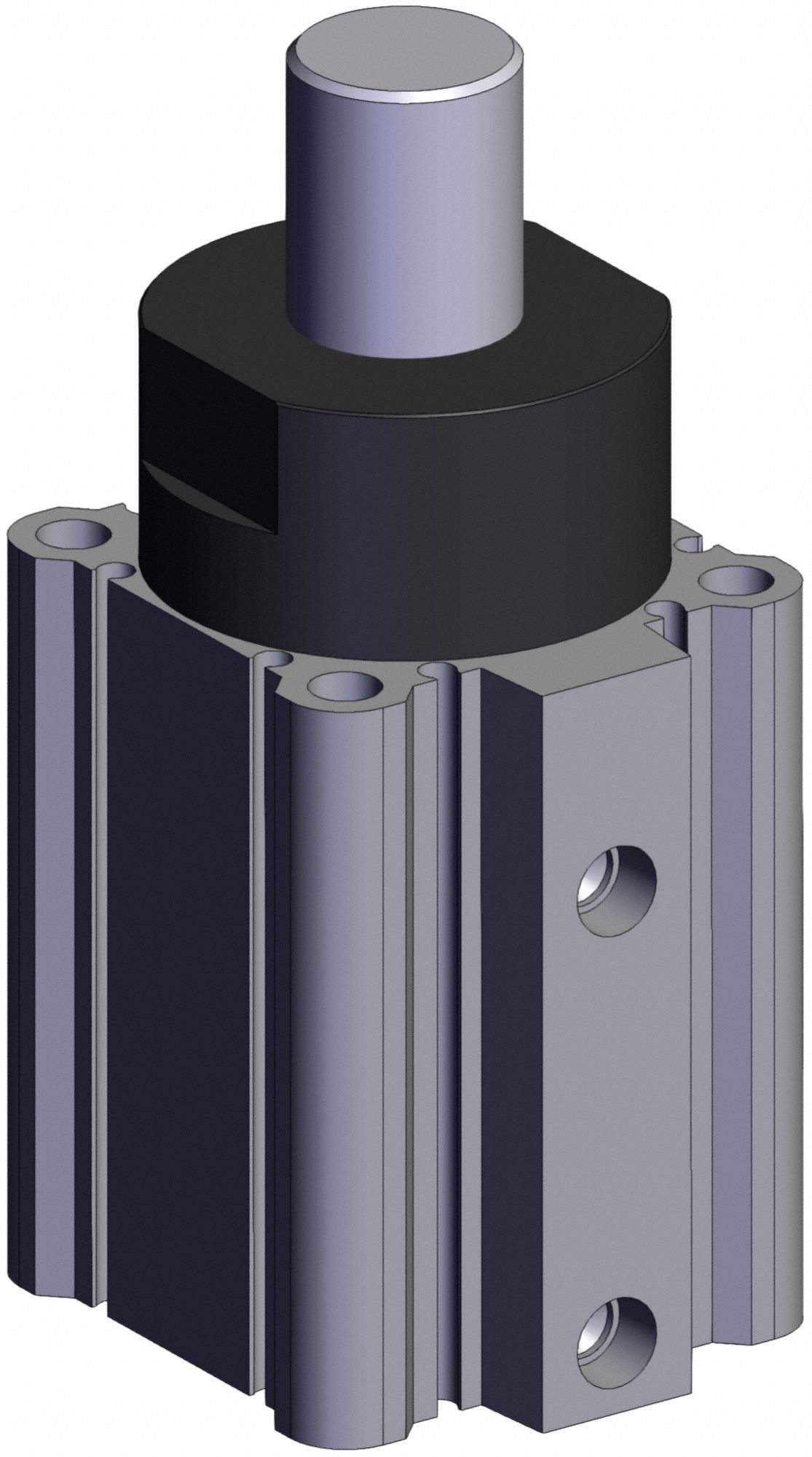 Stopper Air Cylinder: 32 mm Bore Dia, 20 mm Stroke Lg, Both Ends Tapped Mounting, Round Bar