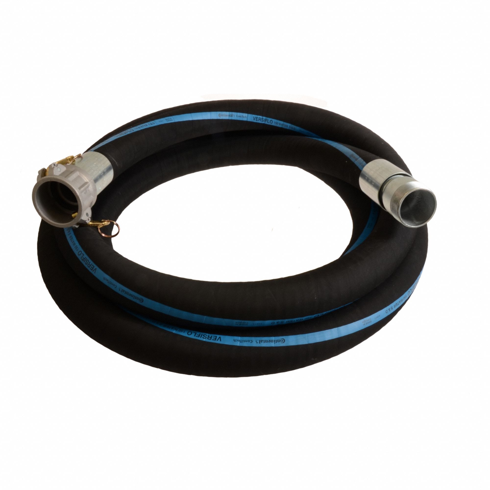Suction and Discharge Hose: 6 in Hose Inside Dia., 150 psi, Black, 6 in x 6 in Fitting Size