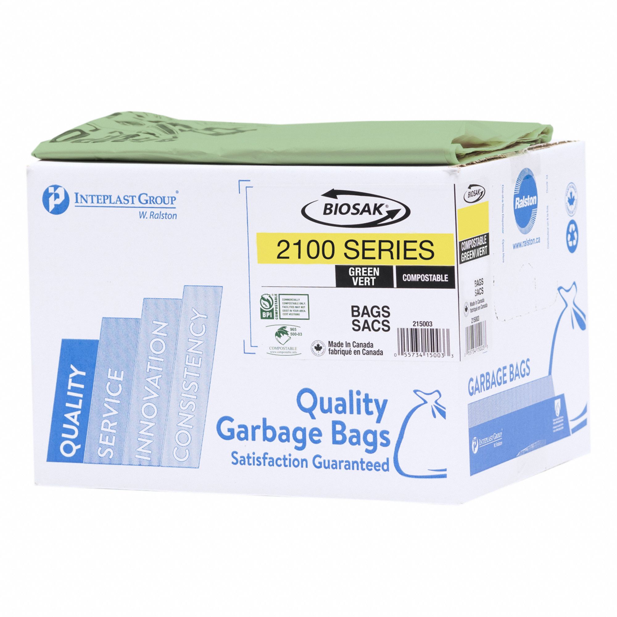 SACS POUBELLES,COMPOSTABLE,VERT,500