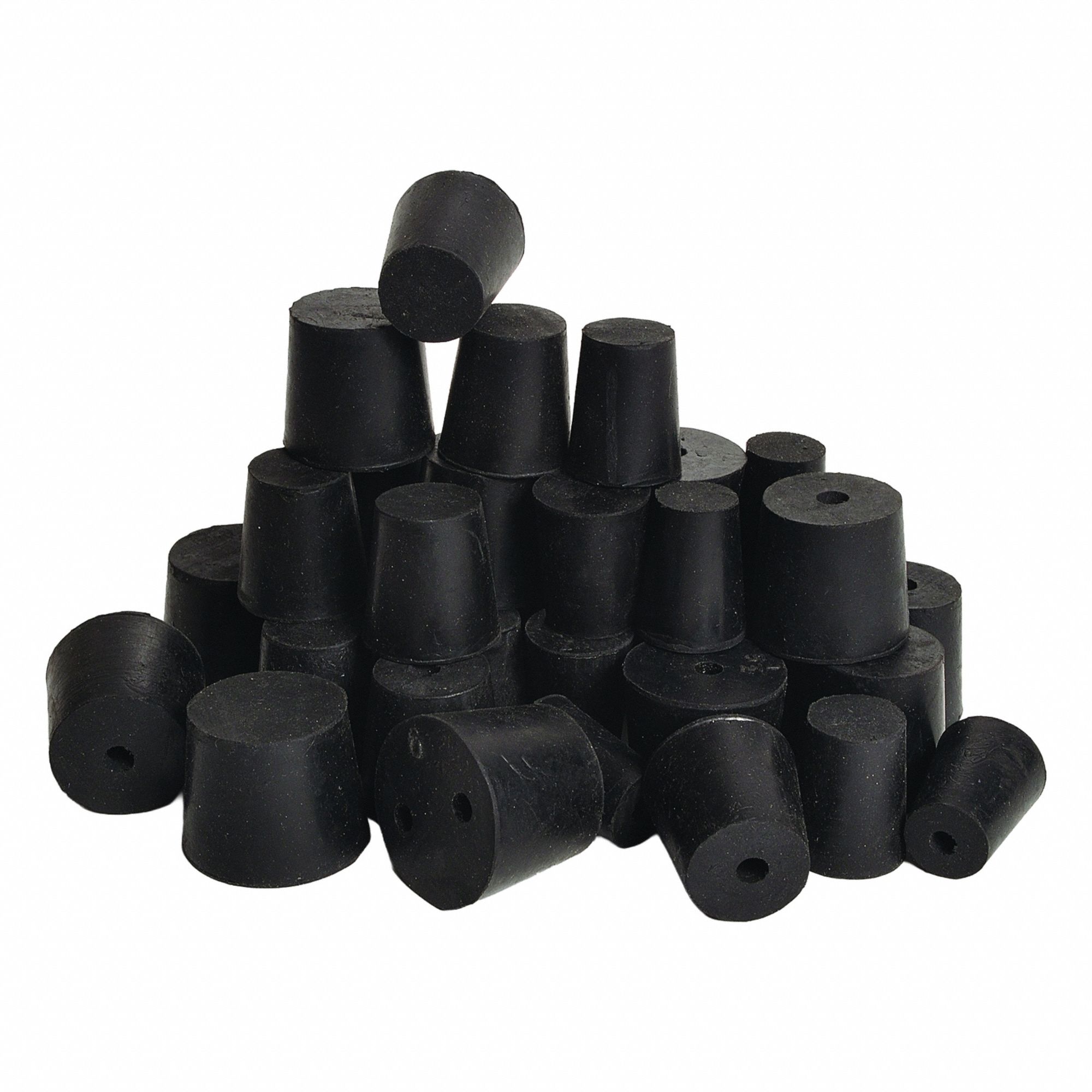 Stopper: Rubber, 0 Stopper Size, 13 mm Bottom Dia, 17 mm Top Dia, 25 mm Overall Ht, Black, 2 Holes (MPN RST0-H2). Key specifications — Brand: UNITED SCIENTIFIC SUPPLIES INC; Color: Black; Stopper Size: 0; Material: Rubber.