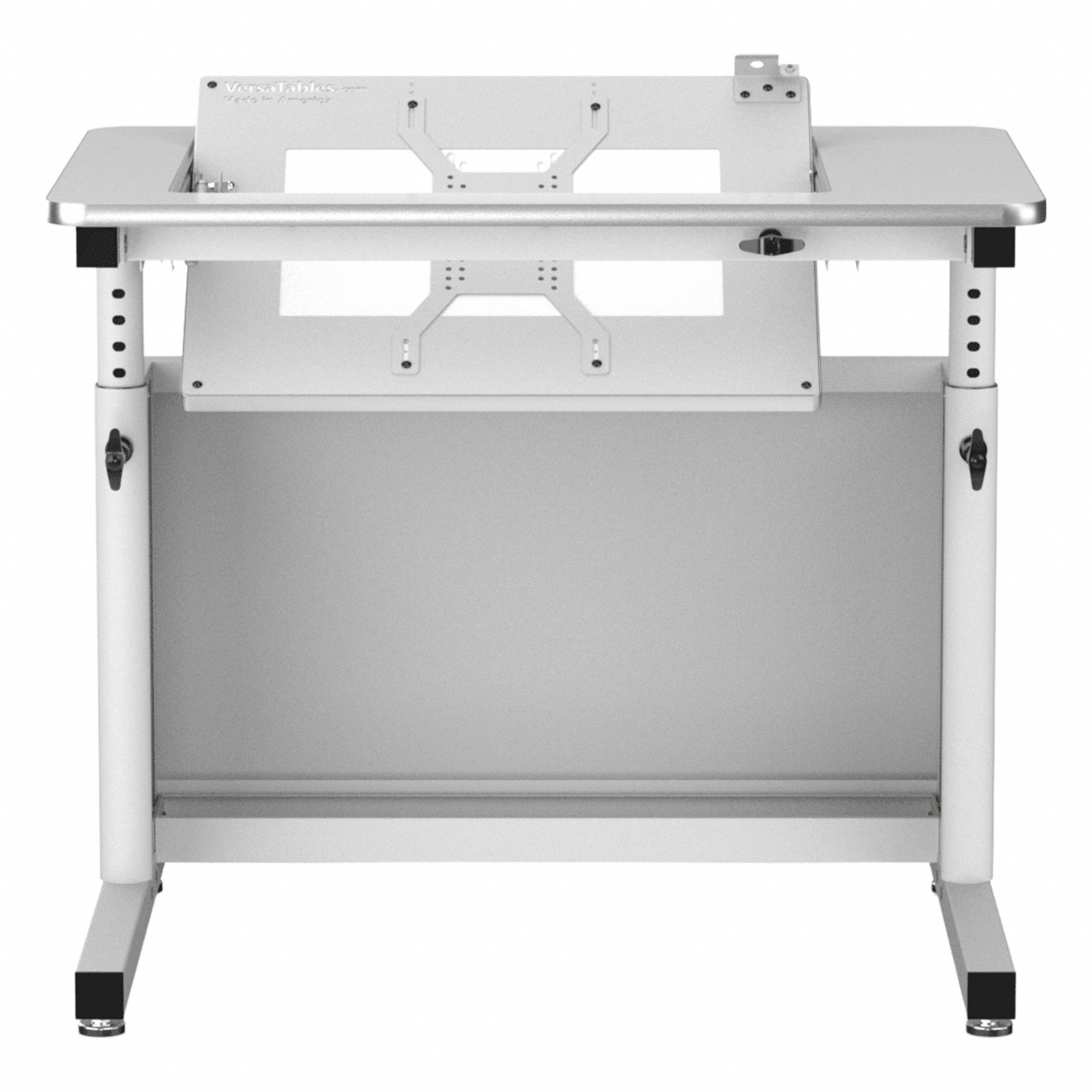 Standing Desk: White, Wood, 36 in Overall Wd, 24 in Overall Dp, 36 in Max Desktop Ht