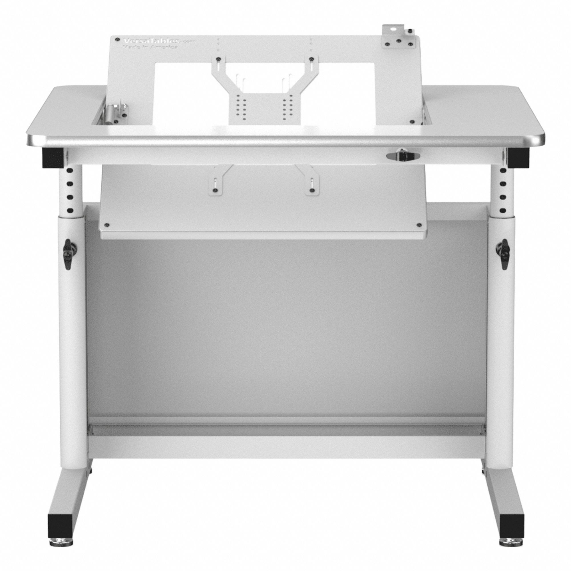 Standing Desk: White, Wood, 36 in Overall Wd, 30 in Overall Dp, 36 in Max Desktop Ht