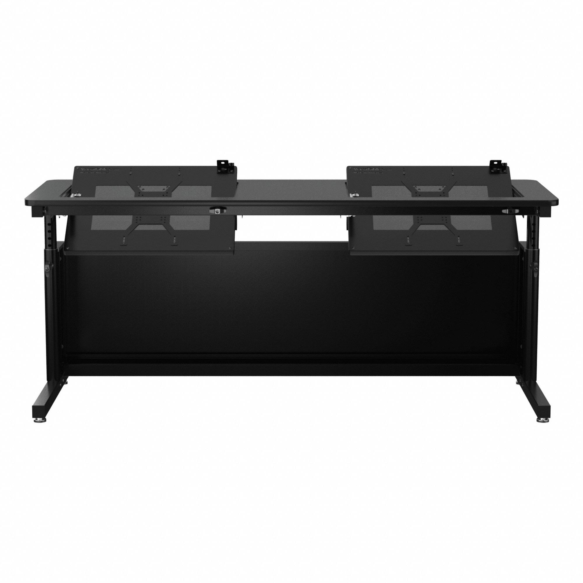 Standing Desk: Black, Wood, 72 in Overall Wd, 24 in Overall Dp, 36 in Max Desktop Ht