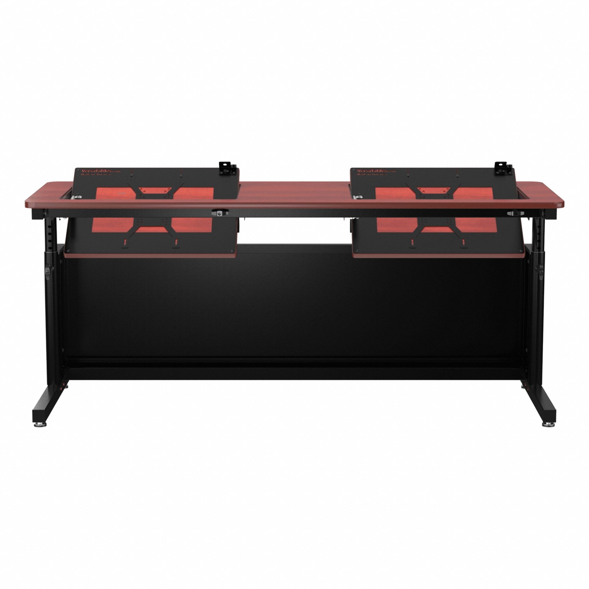 Standing Desk: Cherry, Wood, 72 in Overall Wd, 24 in Overall Dp, 36 in Max Desktop Ht