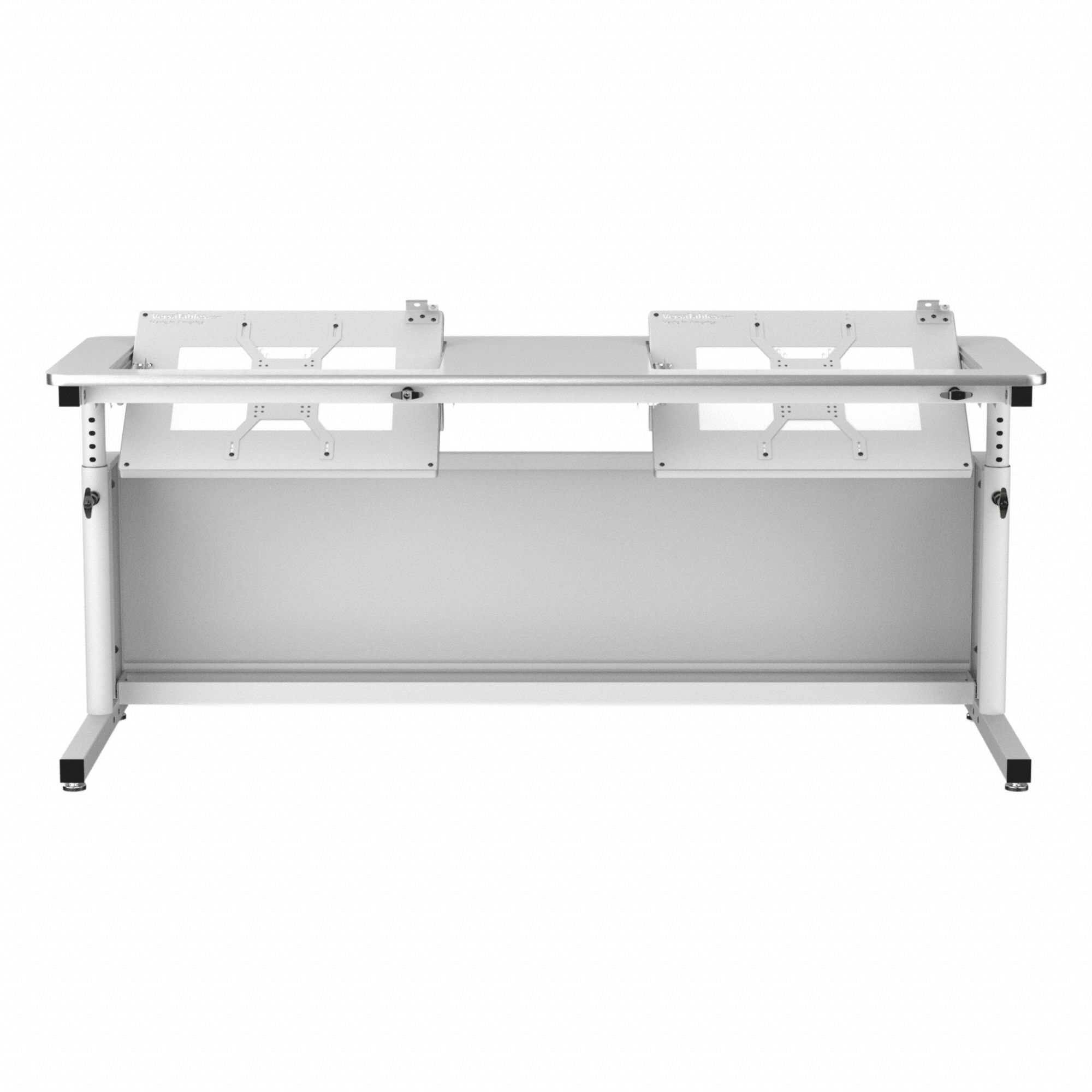 Standing Desk: White, Wood, 72 in Overall Wd, 24 in Overall Dp, 36 in Max Desktop Ht